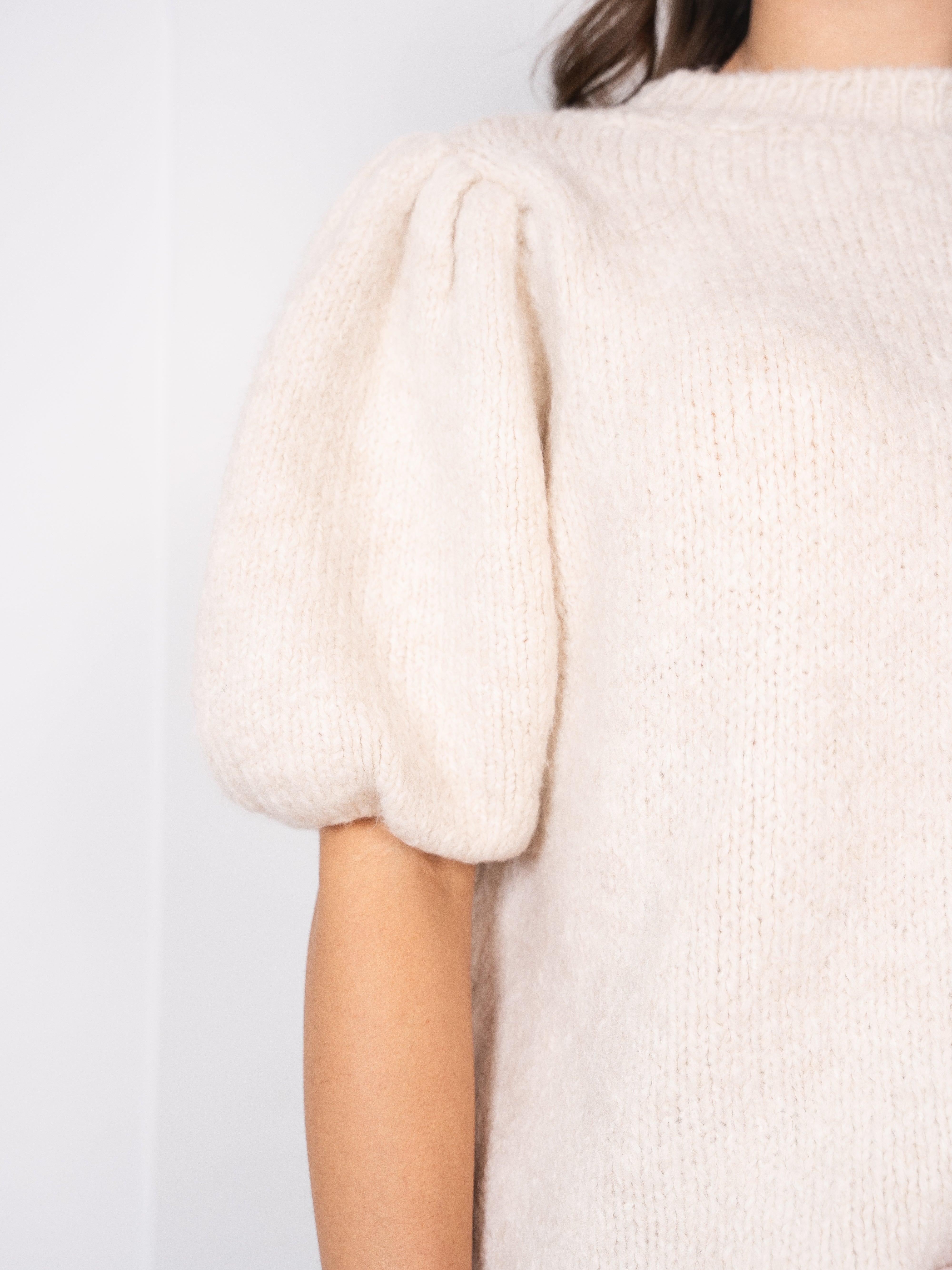 Carissa Volant Strickshirt - Creme
