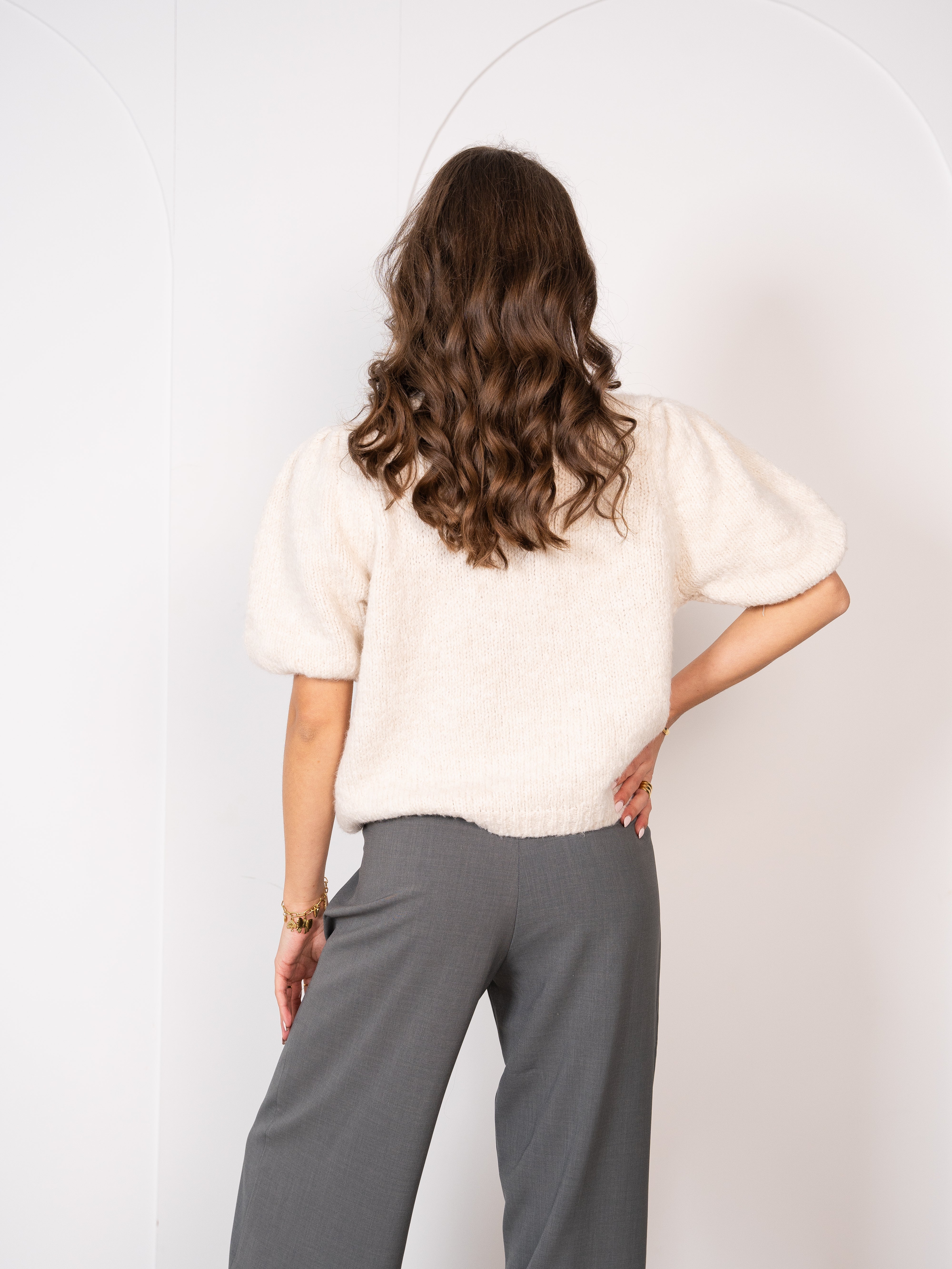 Carissa Volant Strickshirt - Creme