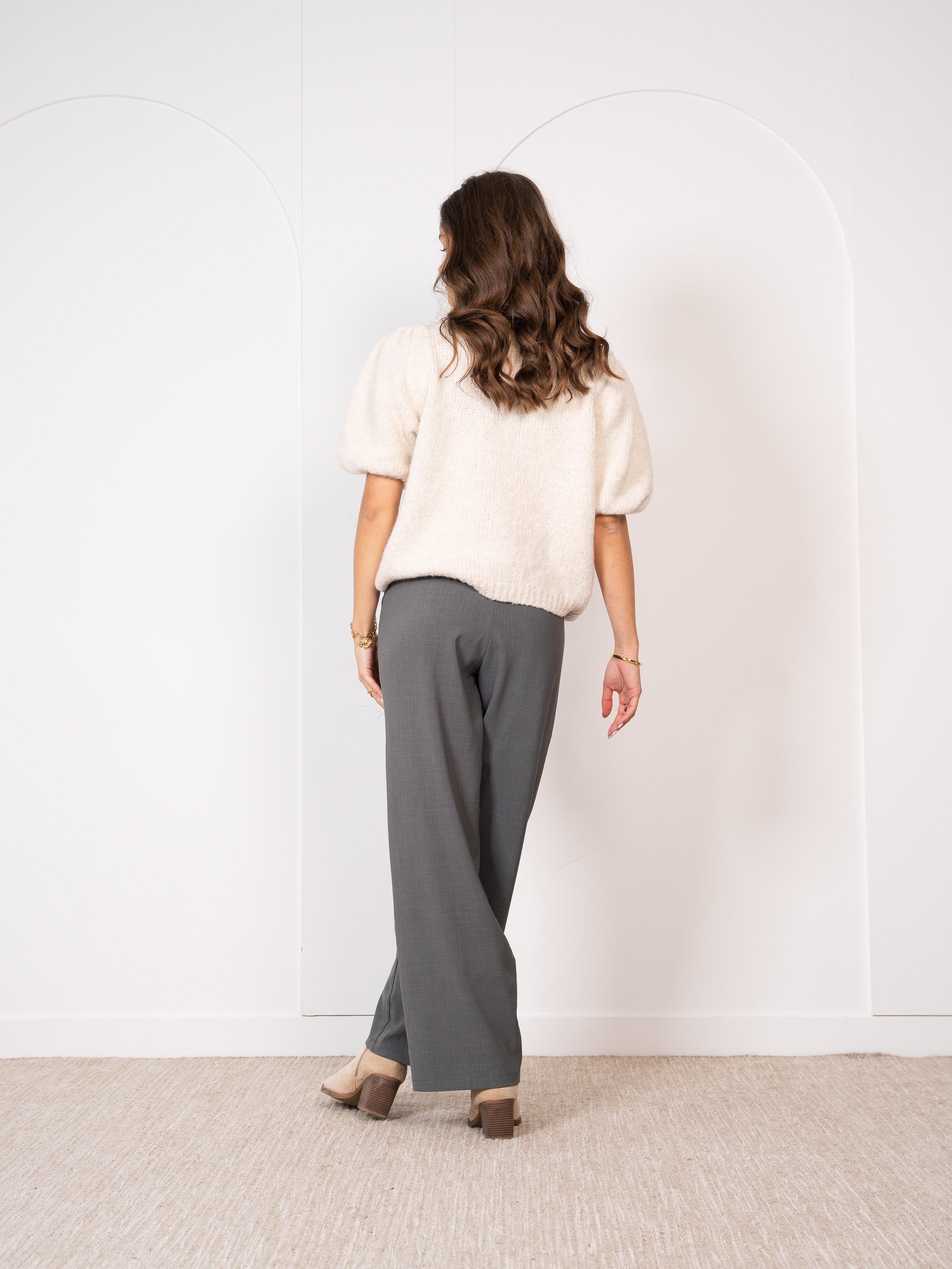 Carissa Volant Strickshirt - Creme