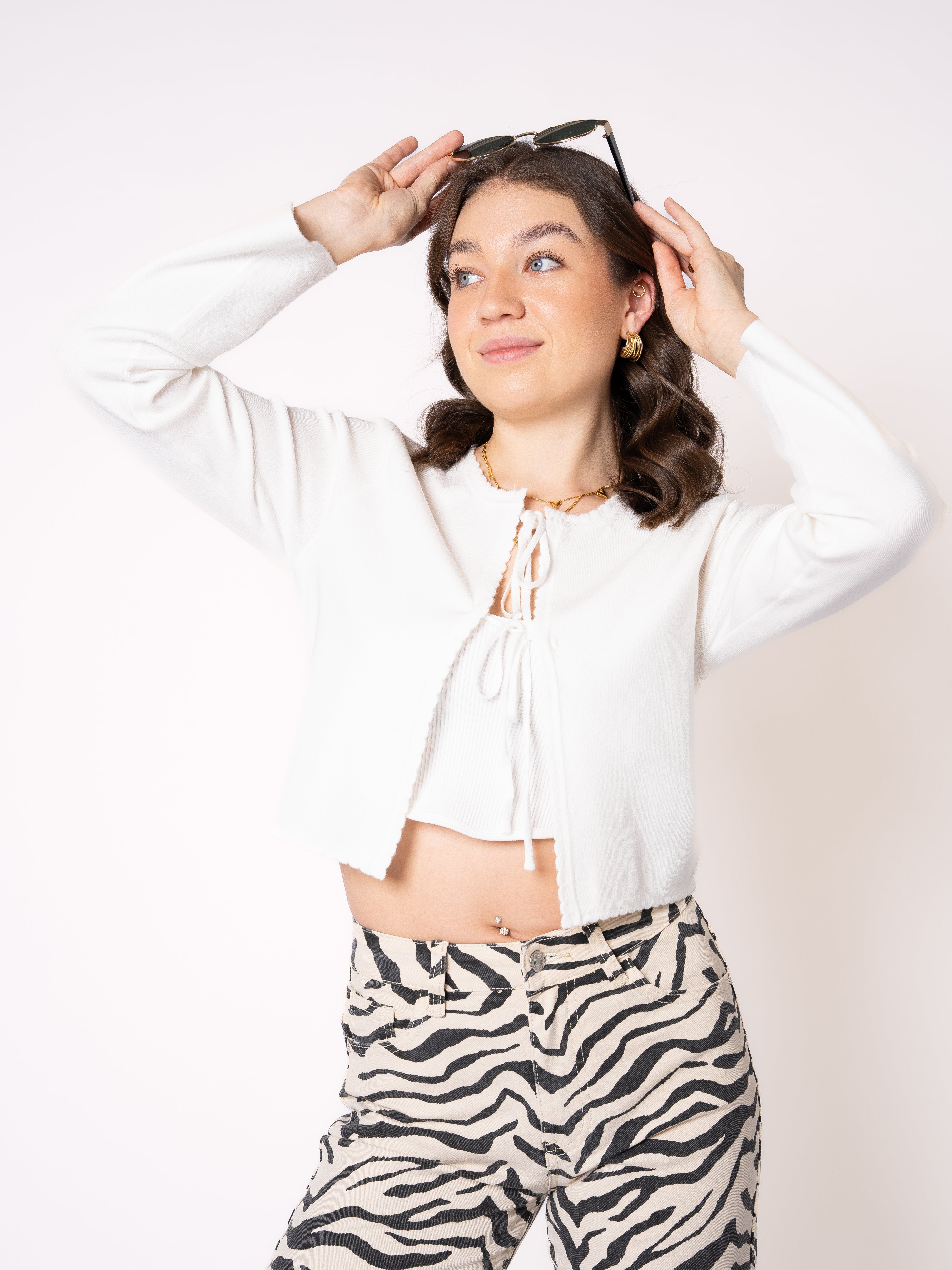 Soft Feinstrick Cardigan Mathilda - Weiß