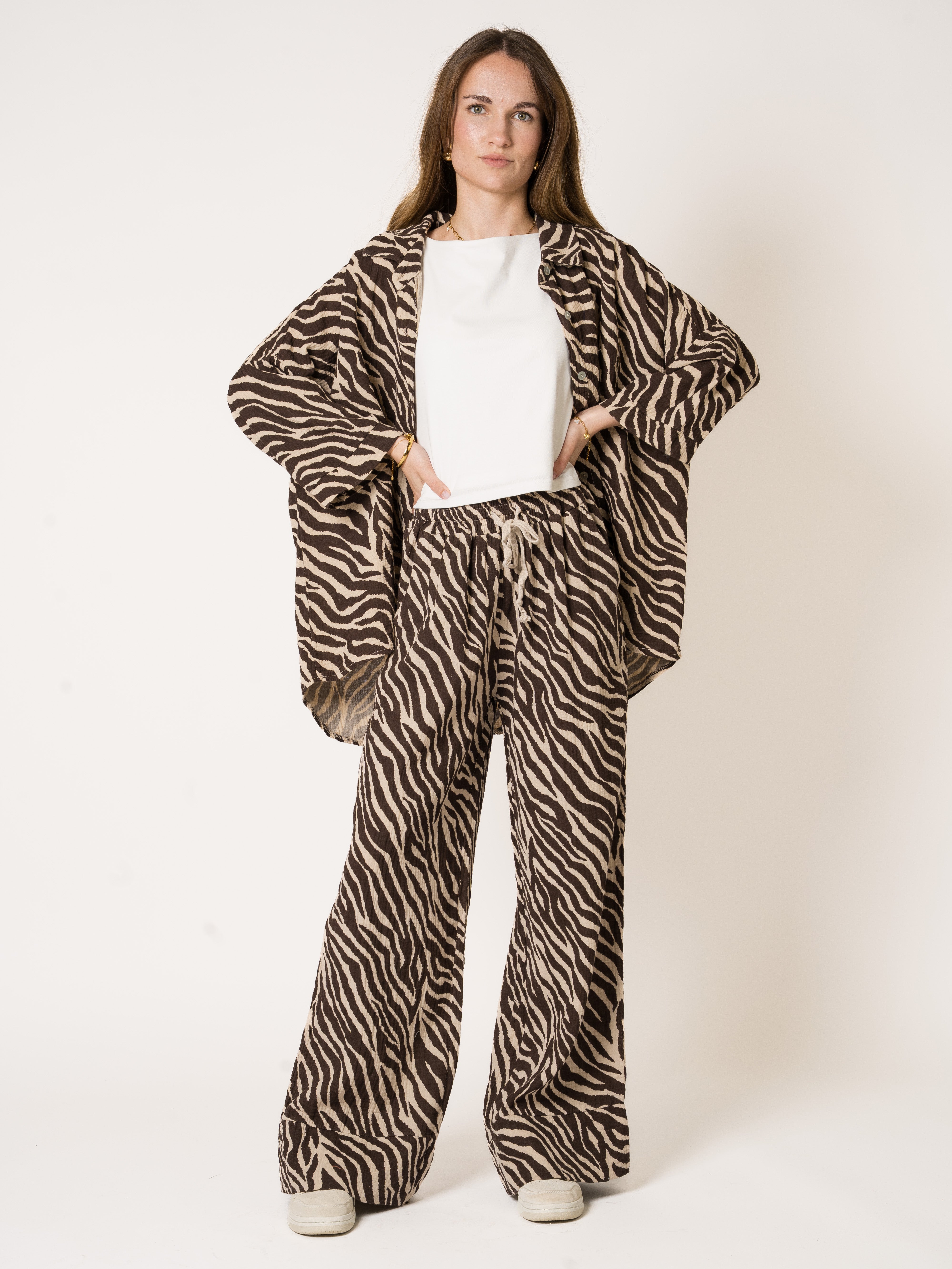 LUCKY DEAL 1661 Musselinhose Zebra - Dunkelbraun - vom Umtausch ausgeschlossen -
