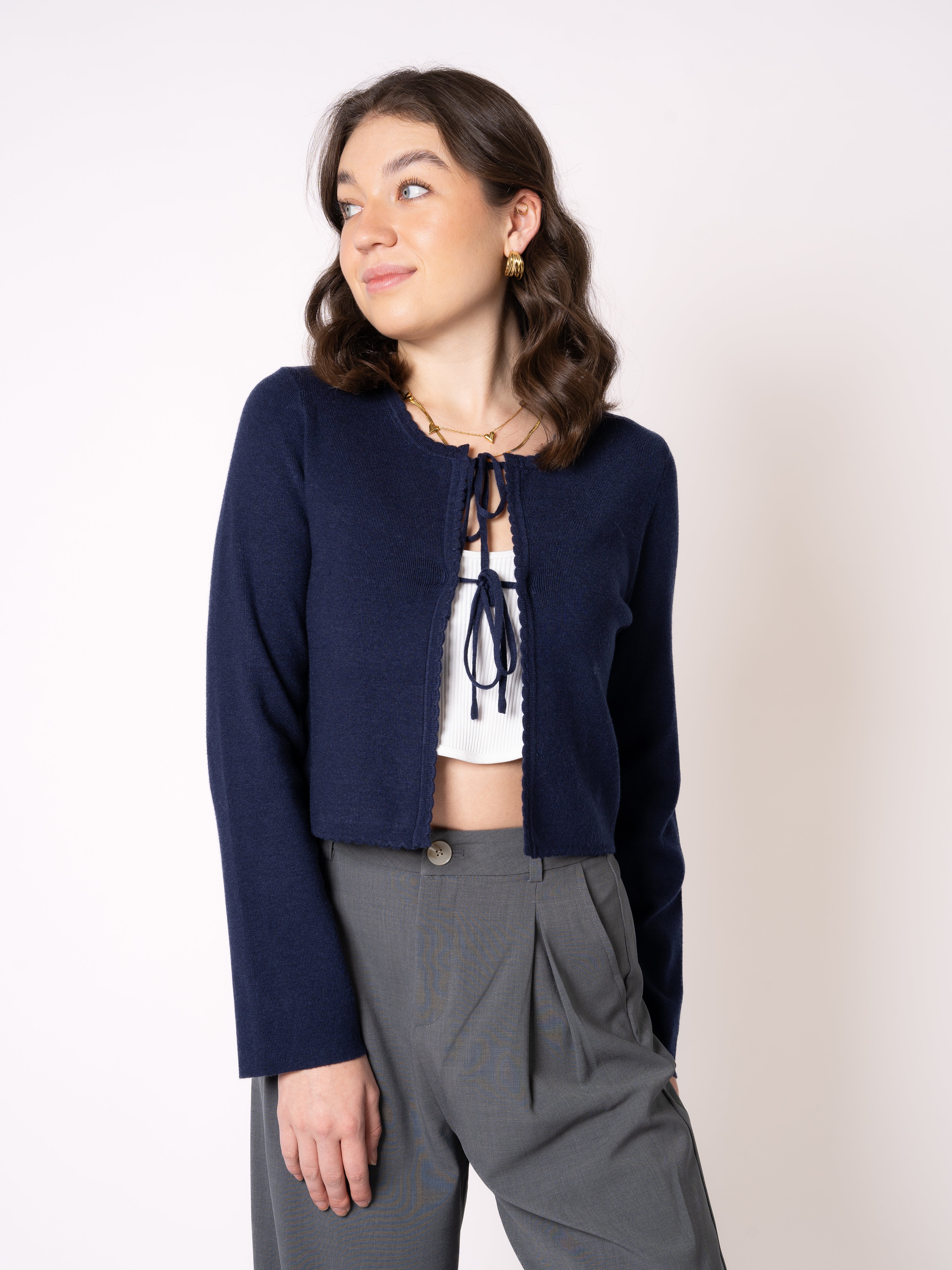Soft Feinstrick Cardigan Mathilda - Dunkelblau