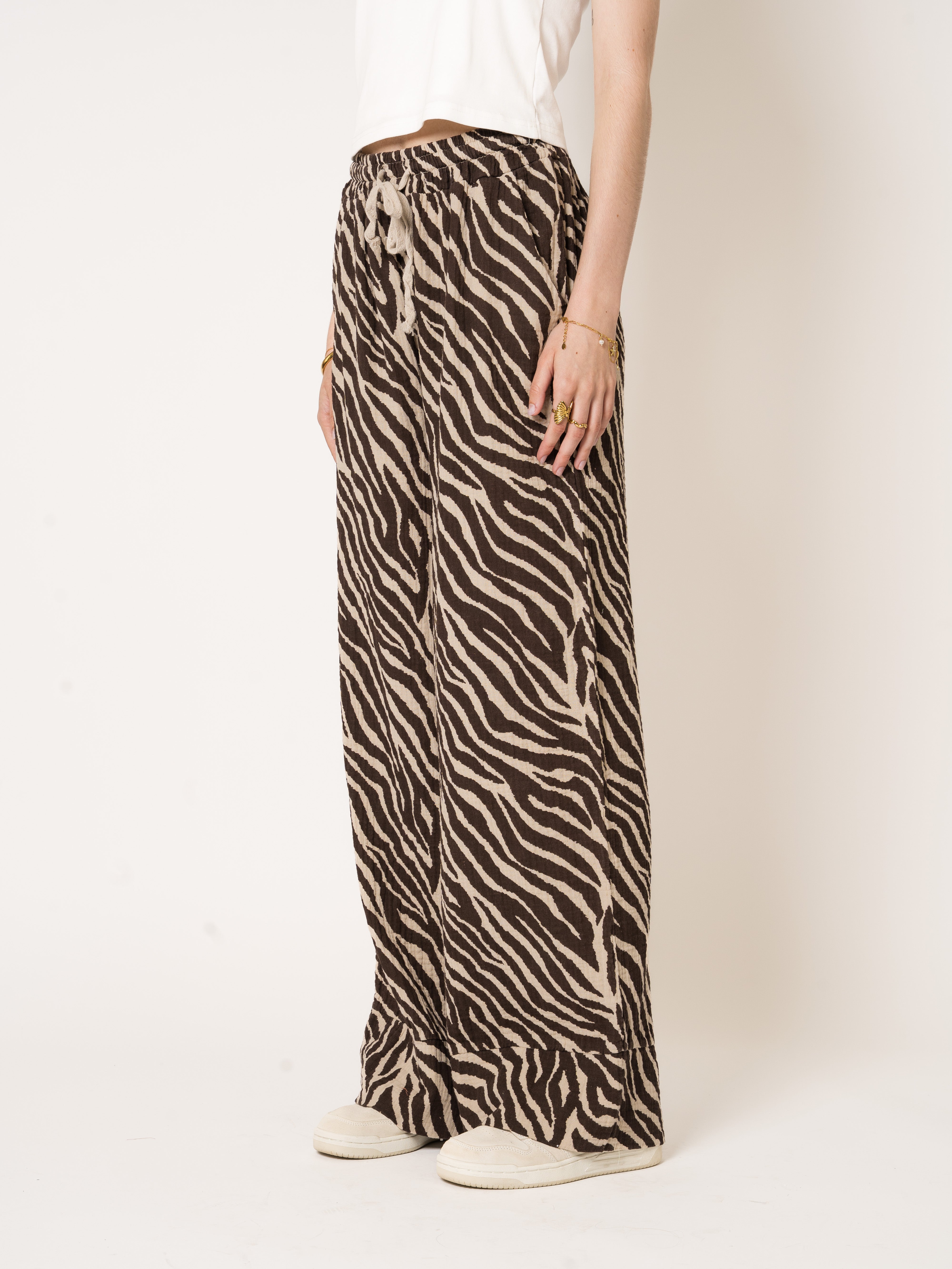 LUCKY DEAL 1661 Musselinhose Zebra - Dunkelbraun - vom Umtausch ausgeschlossen -