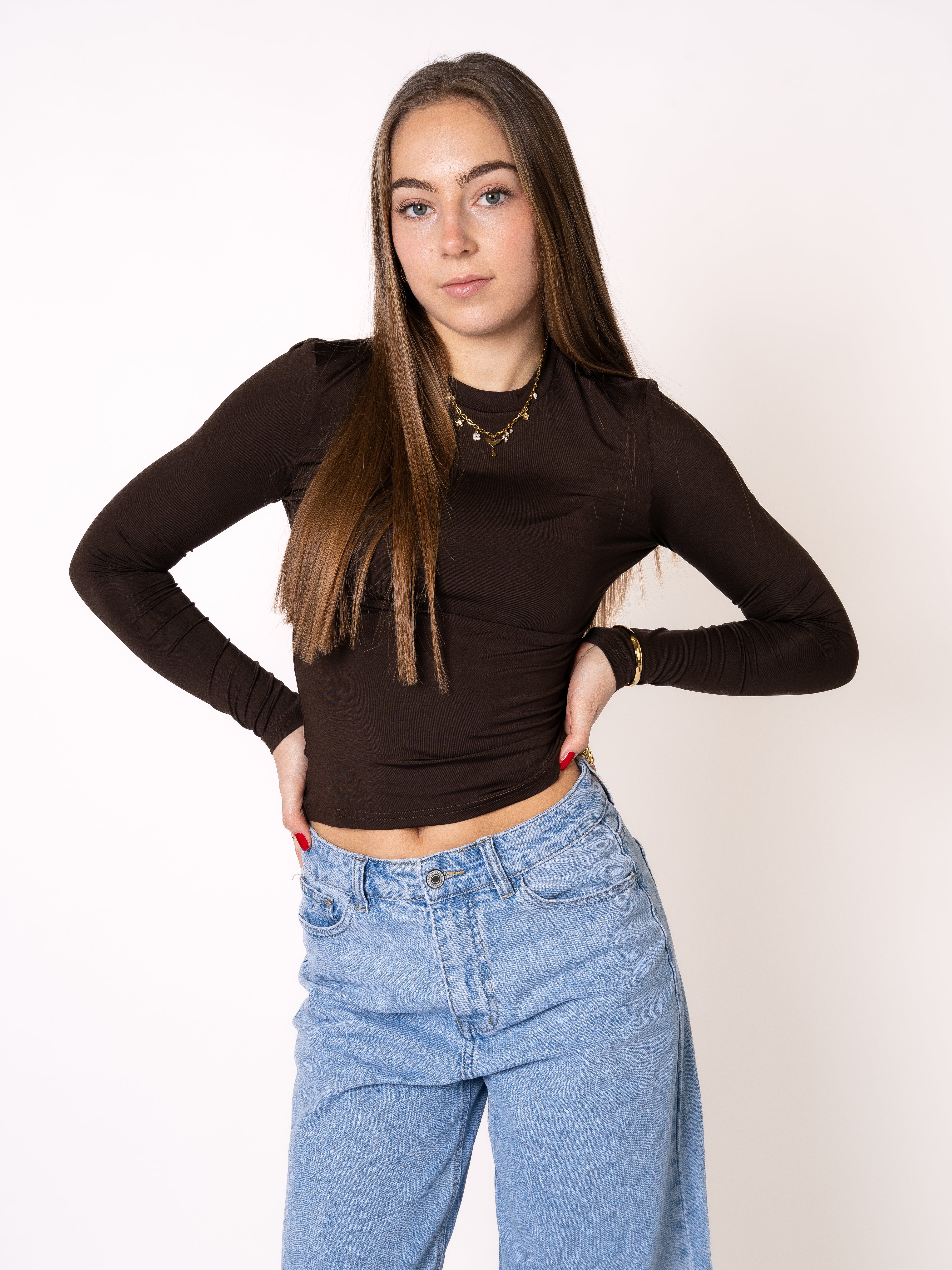 Classic Basic Longsleeve - Dunkelbraun