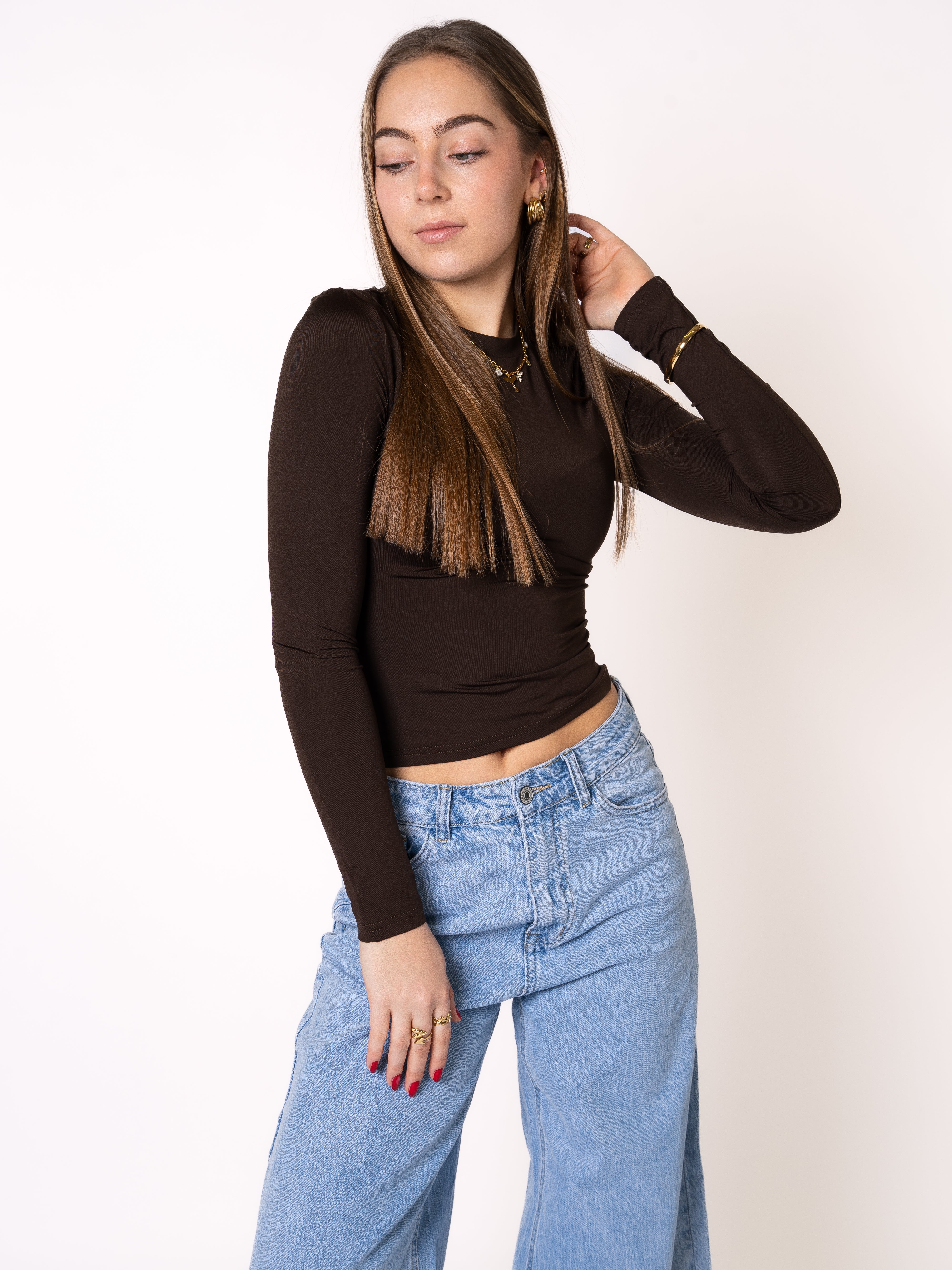 Classic Basic Longsleeve - Dunkelbraun