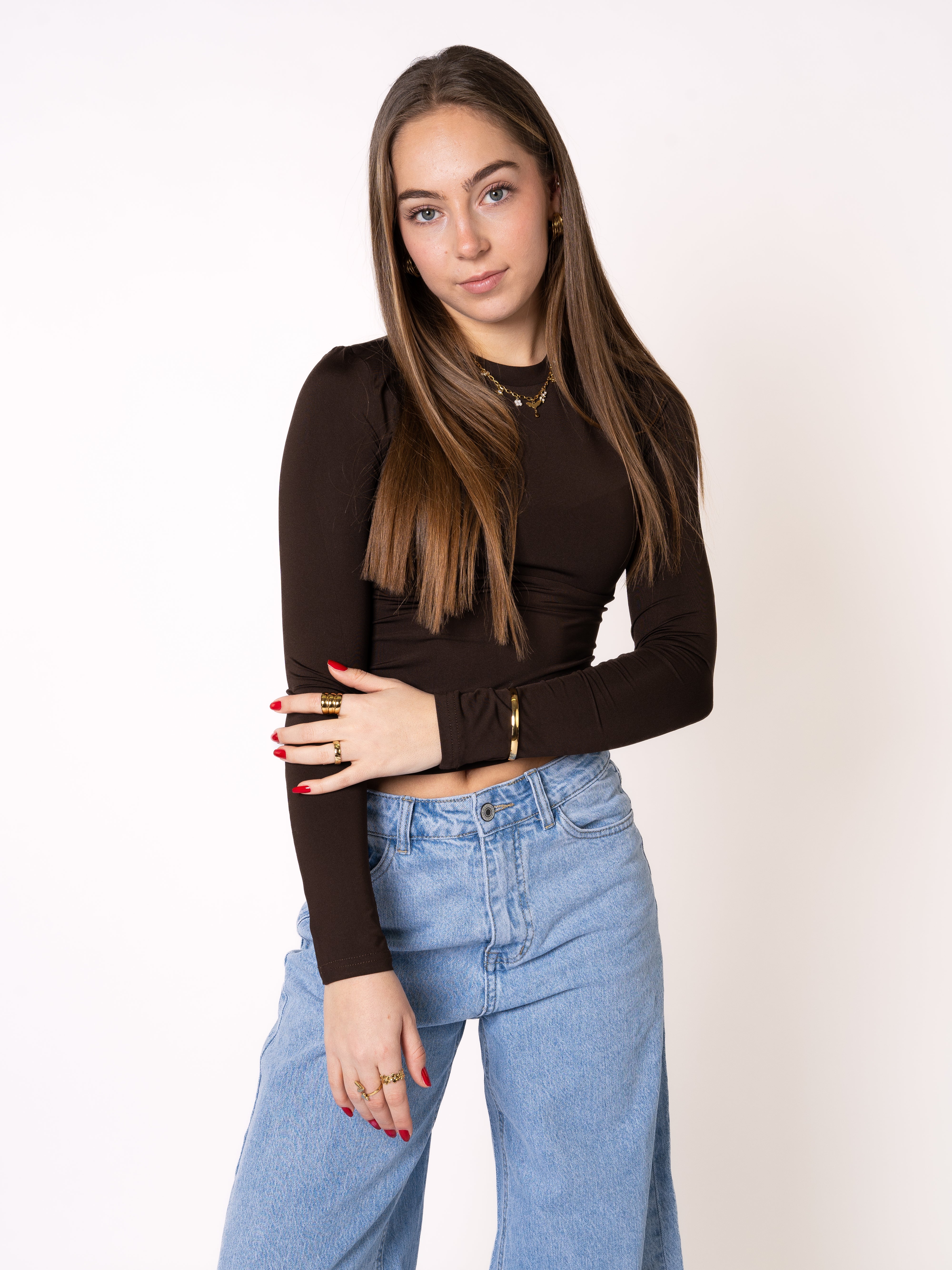 Classic Basic Longsleeve - Dunkelbraun