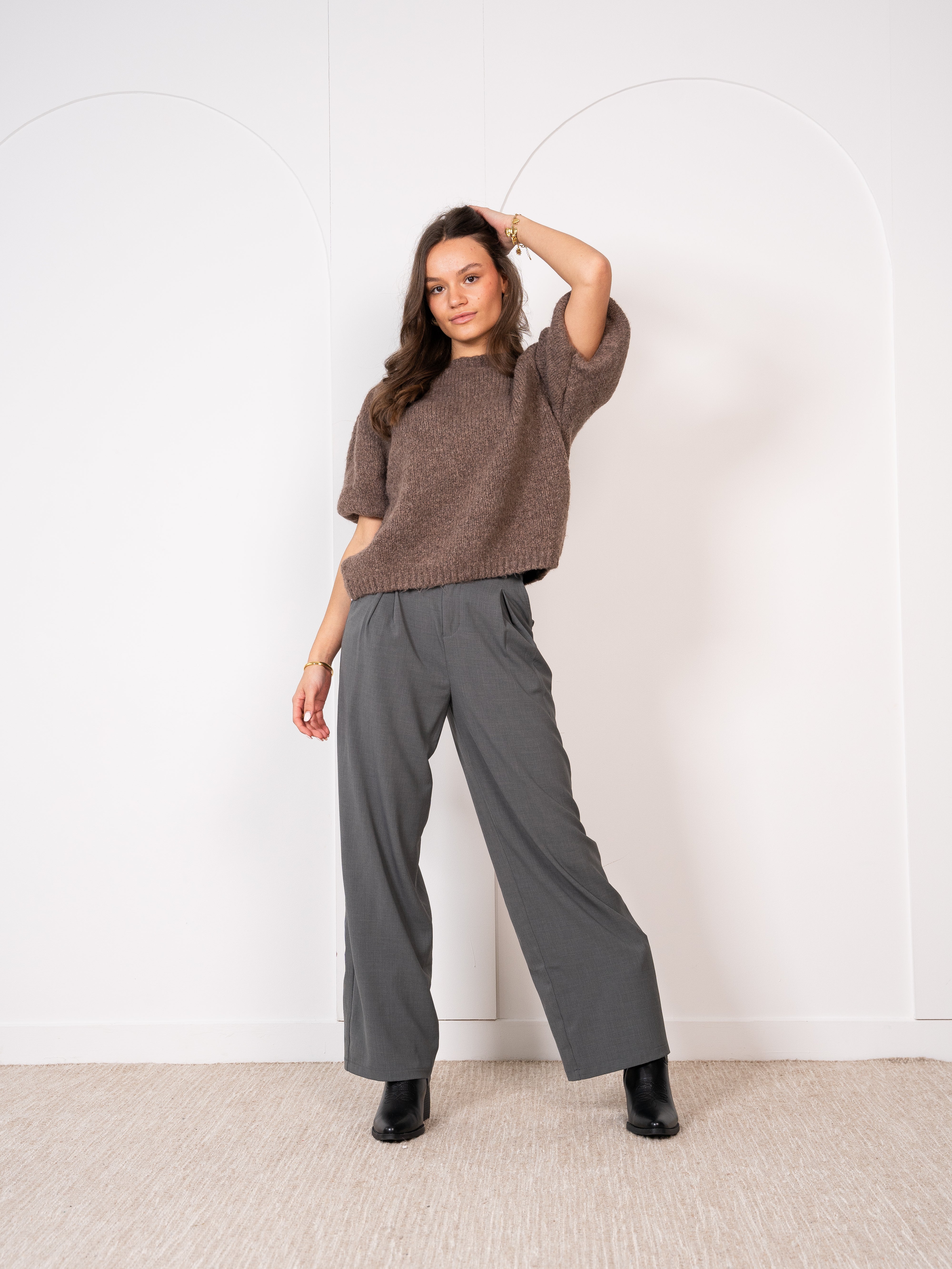 Carissa Volant Strickshirt - Braun