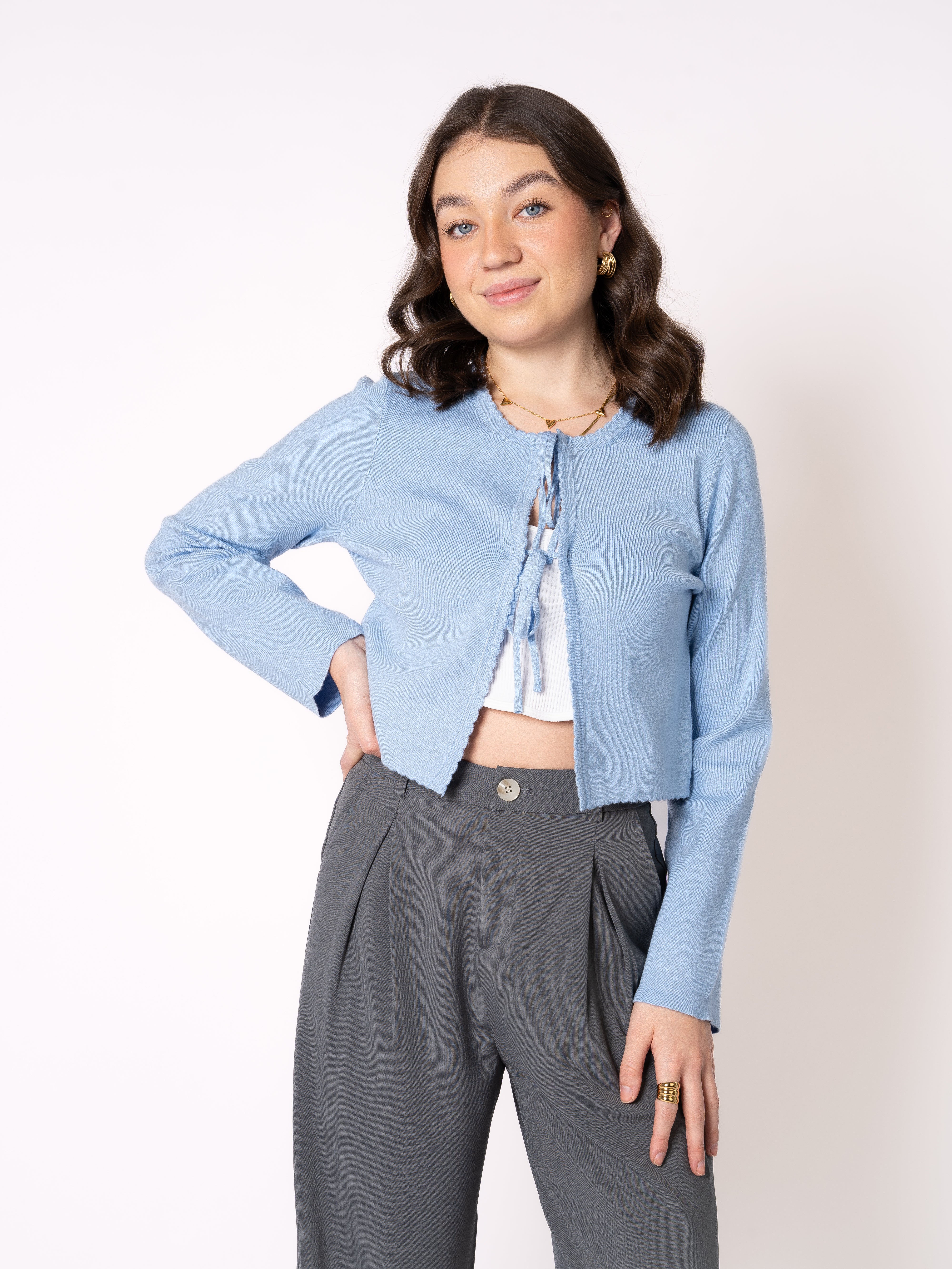 Soft Feinstrick Cardigan Mathilda - Himmelsblau