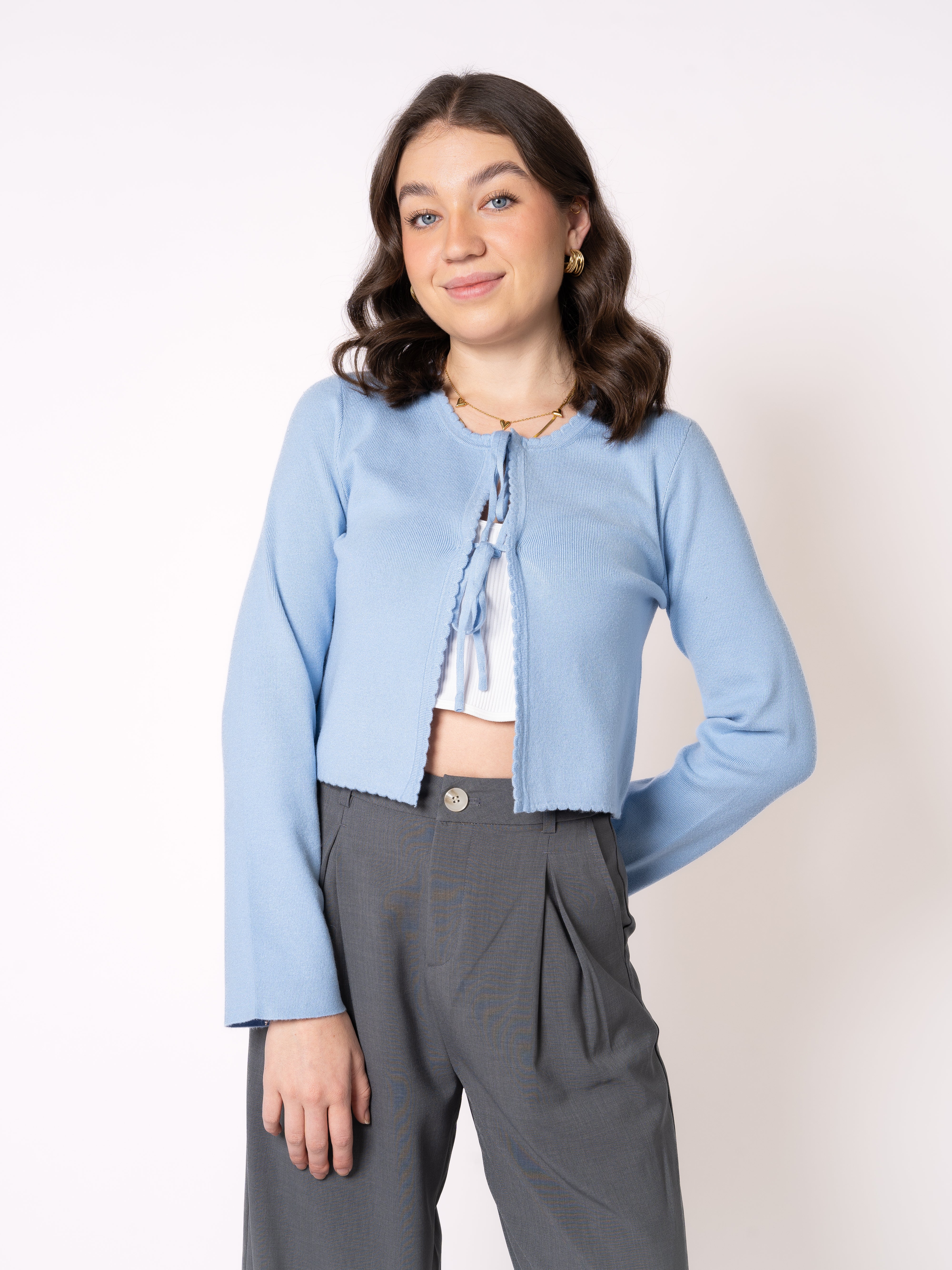 Soft Feinstrick Cardigan Mathilda - Himmelsblau