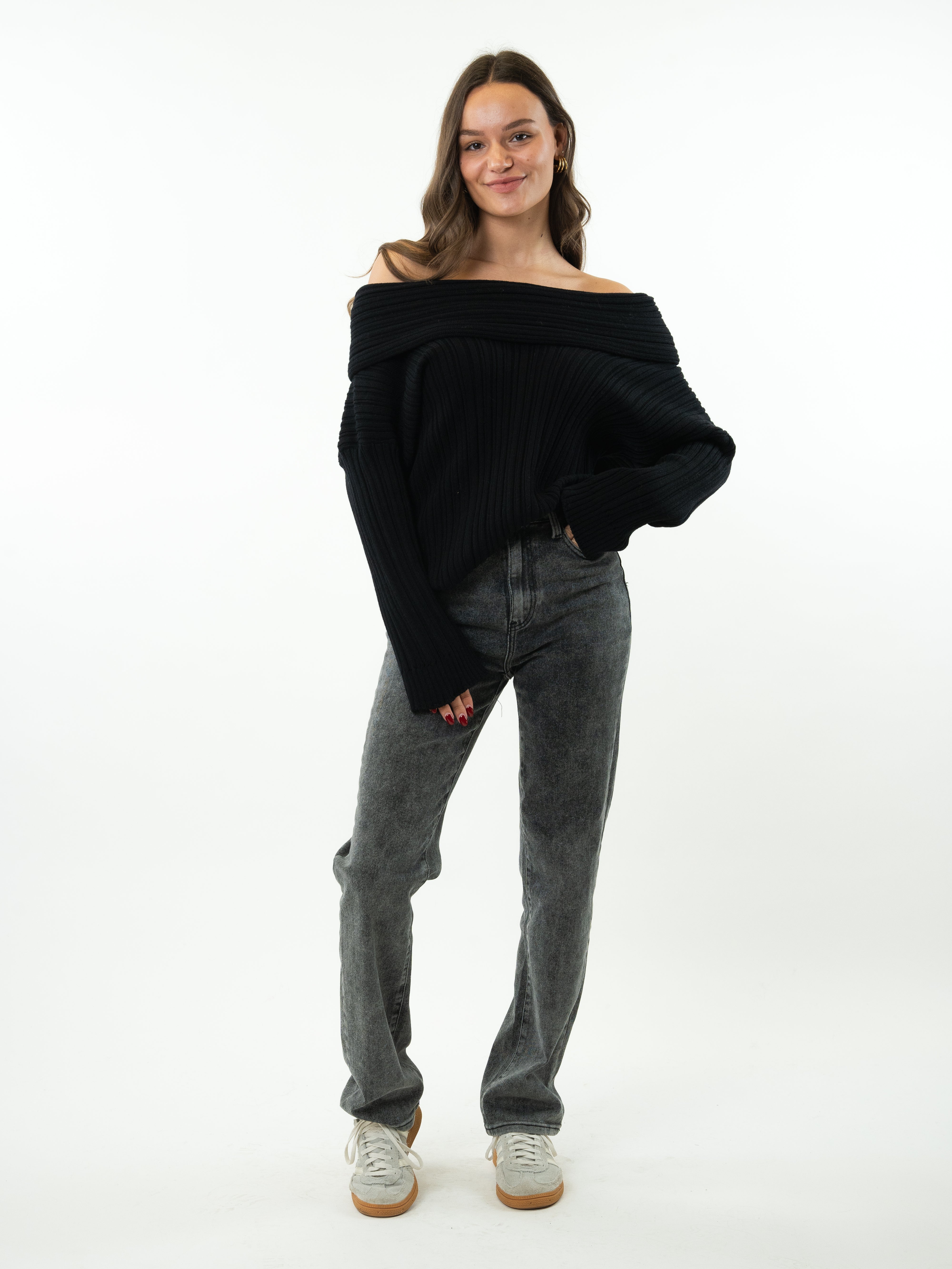 Off-Shoulder Pullover Madison - Schwarz