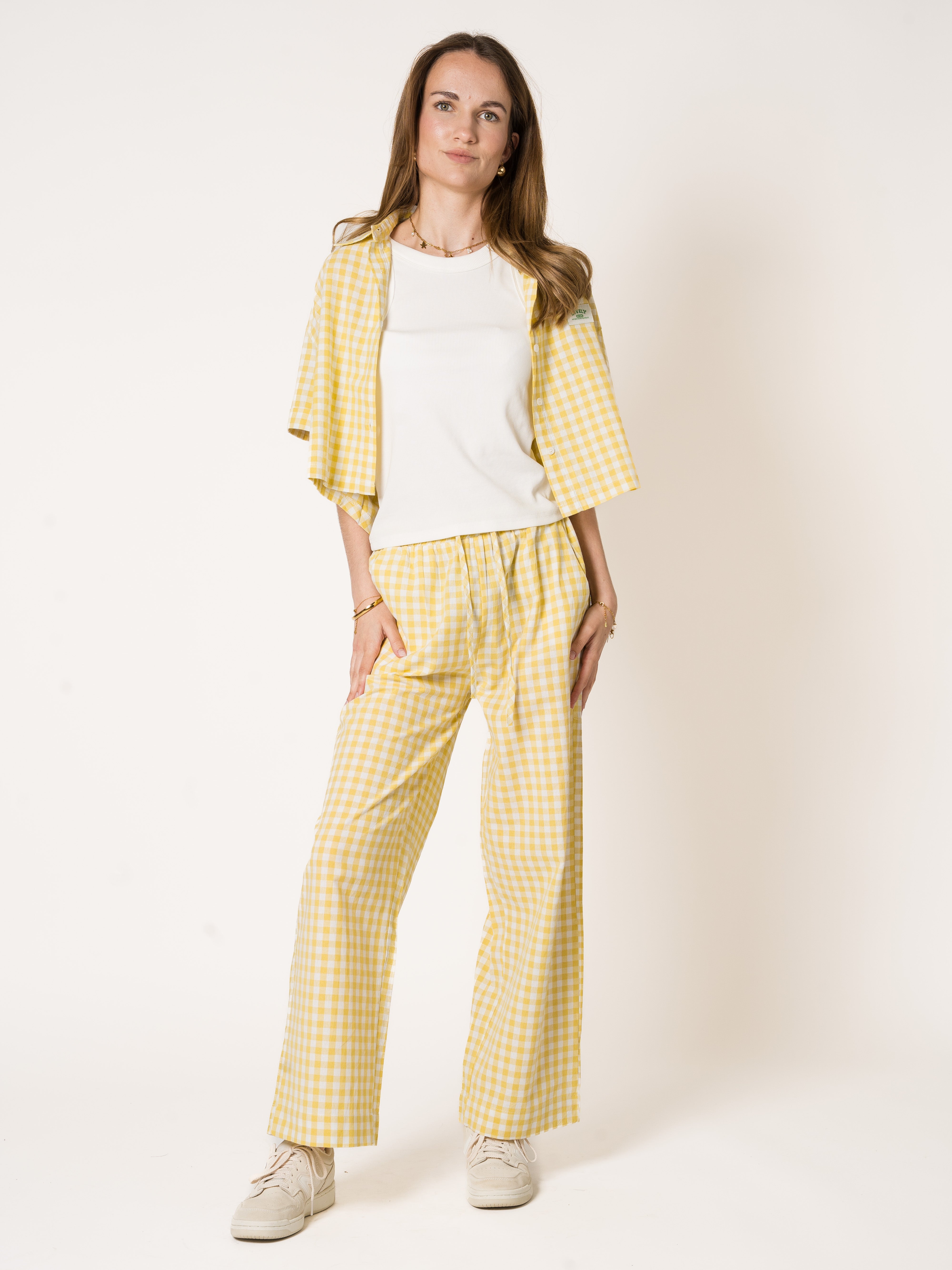 LUCKY DEAL 2039 Lovely Brunch Cotton Old Skool Blouse - Gelb - vom Umtausch ausgeschlossen -