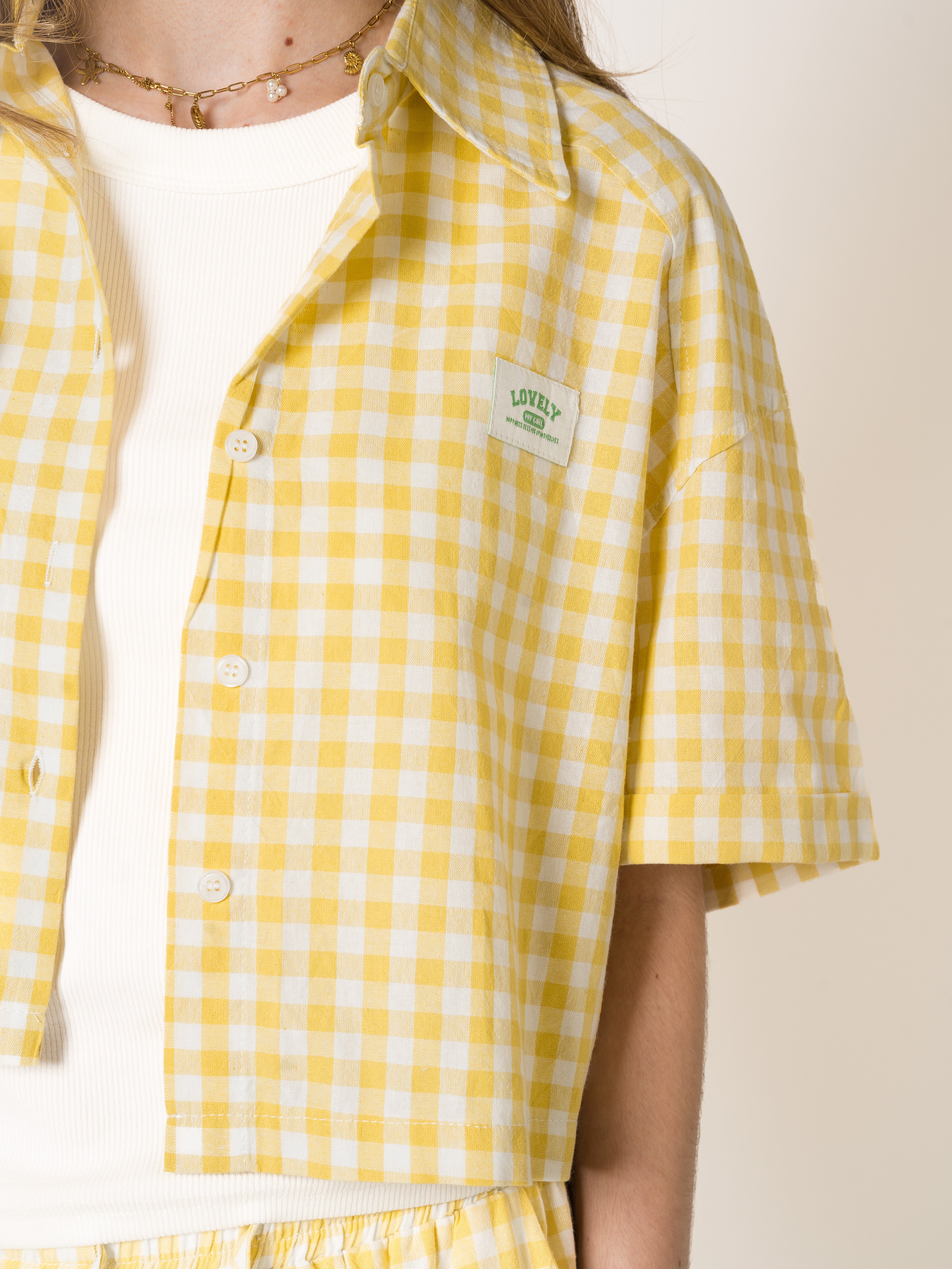 LUCKY DEAL 2039 Lovely Brunch Cotton Old Skool Blouse - Gelb - vom Umtausch ausgeschlossen -