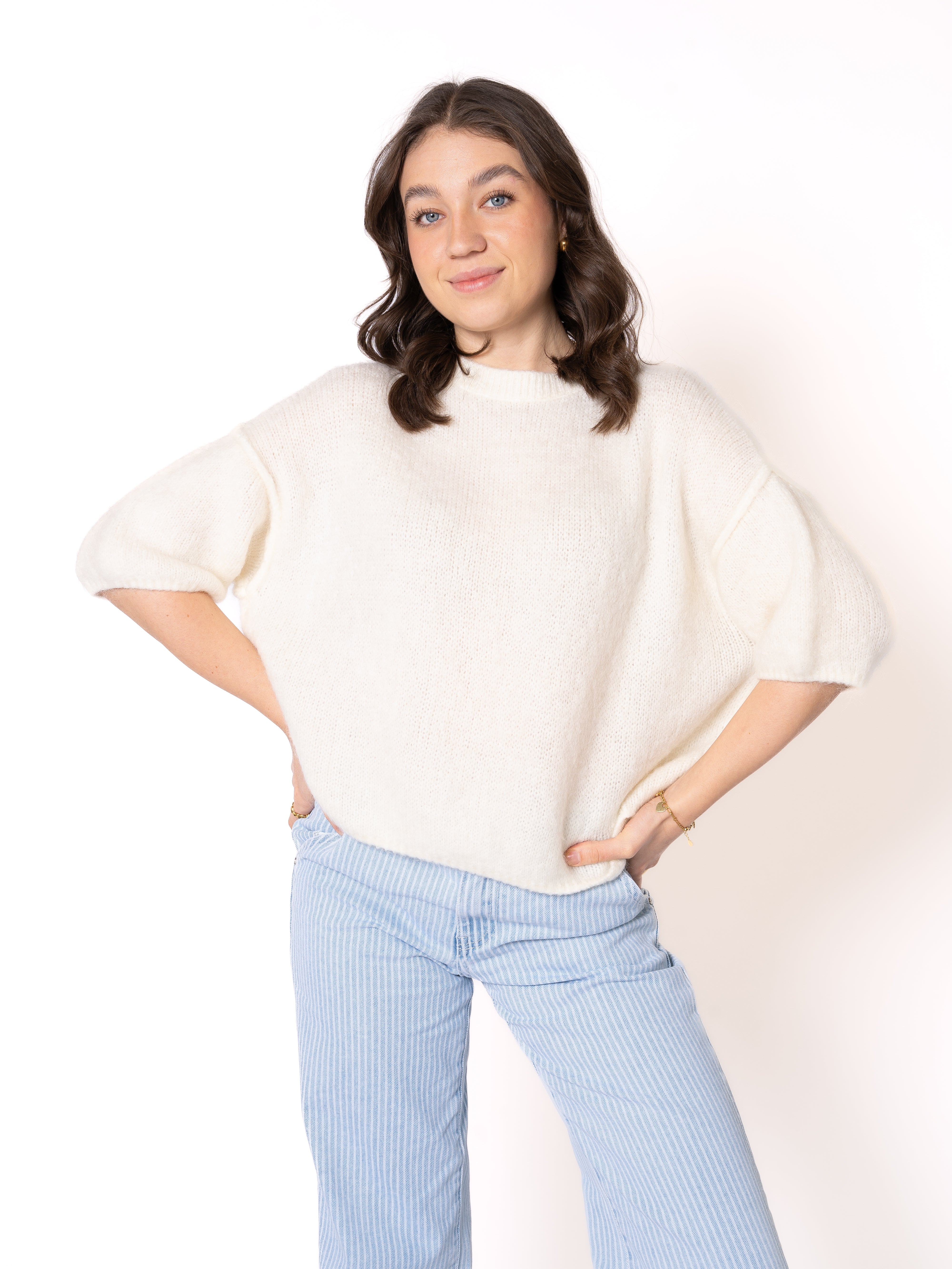 LUCKY DEAL 1114 Headed North Strickshirt - Weiß - vom Umtausch ausgeschlossen -