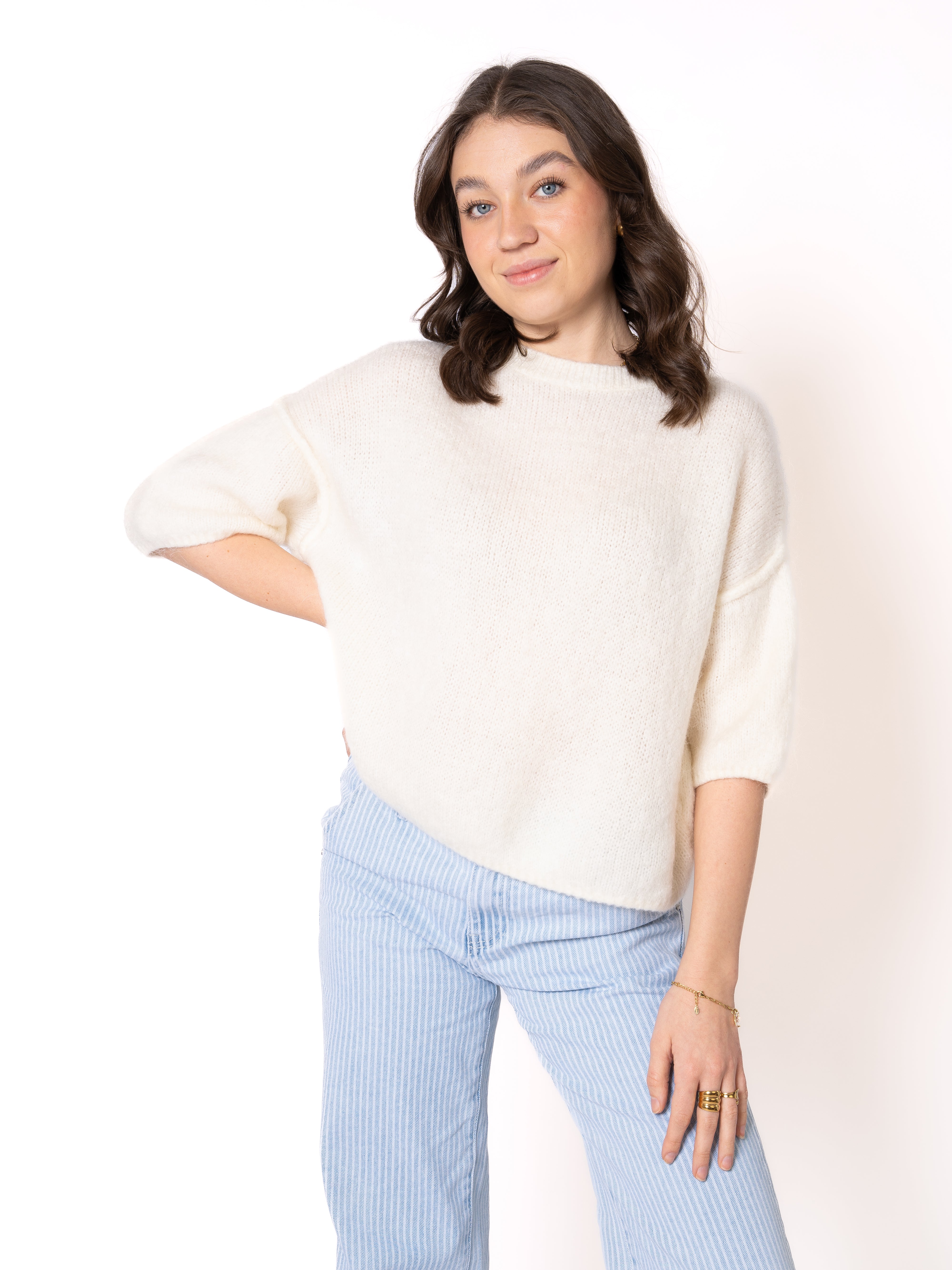 LUCKY DEAL 1114 Headed North Strickshirt - Weiß - vom Umtausch ausgeschlossen -