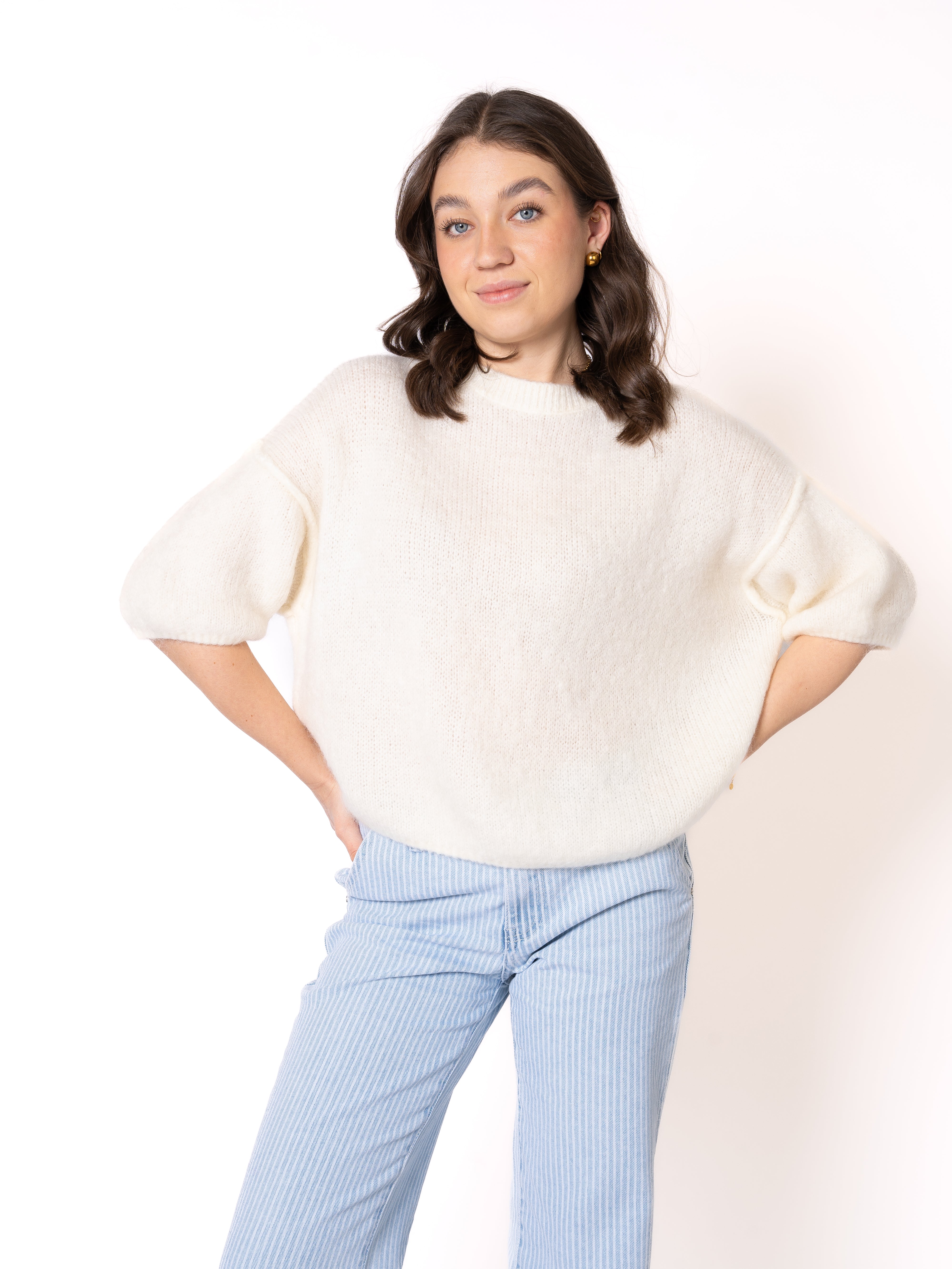 LUCKY DEAL 1114 Headed North Strickshirt - Weiß - vom Umtausch ausgeschlossen -