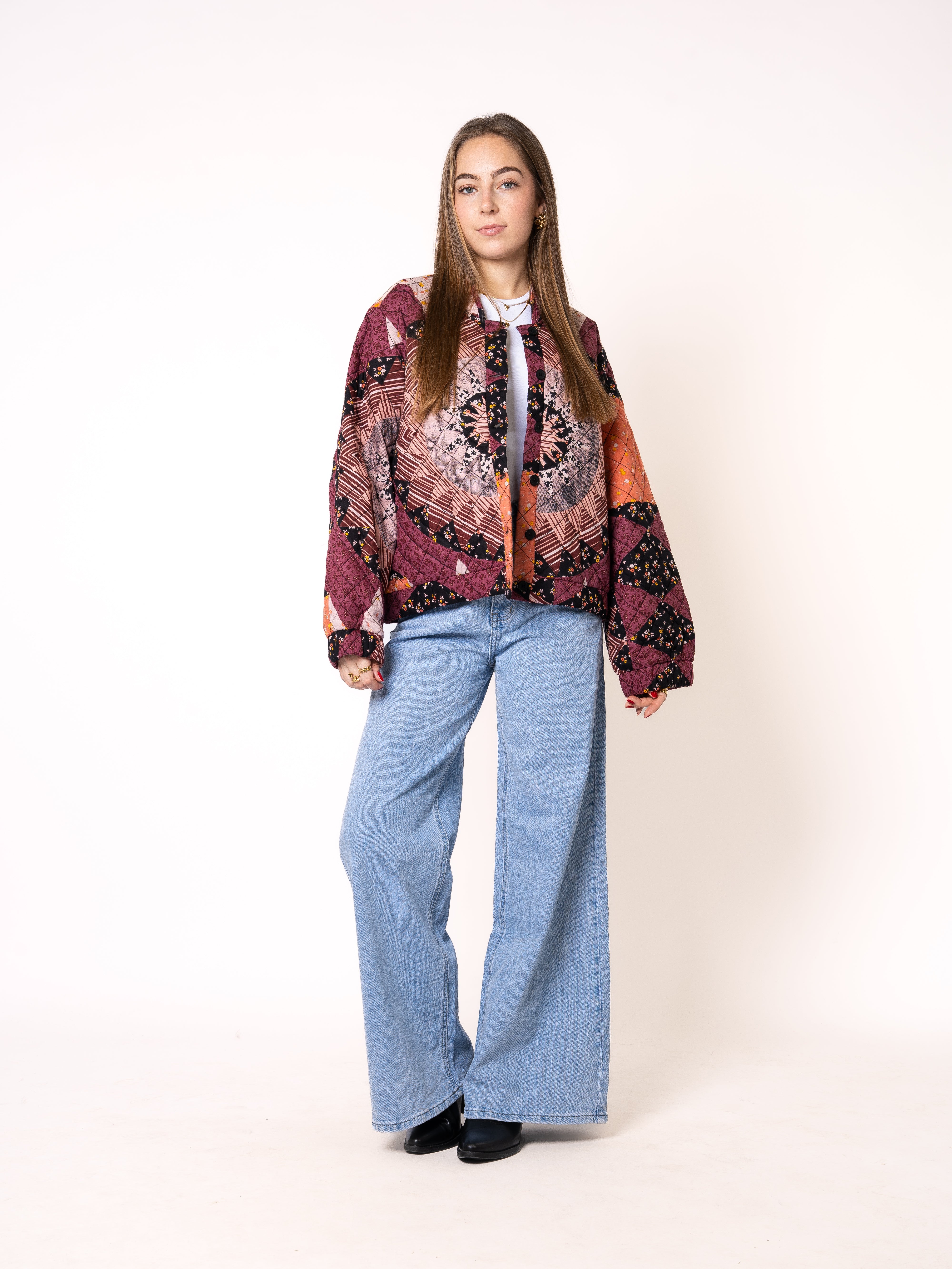 Morning Sun Boho Stepp Bomber - Bordeaux