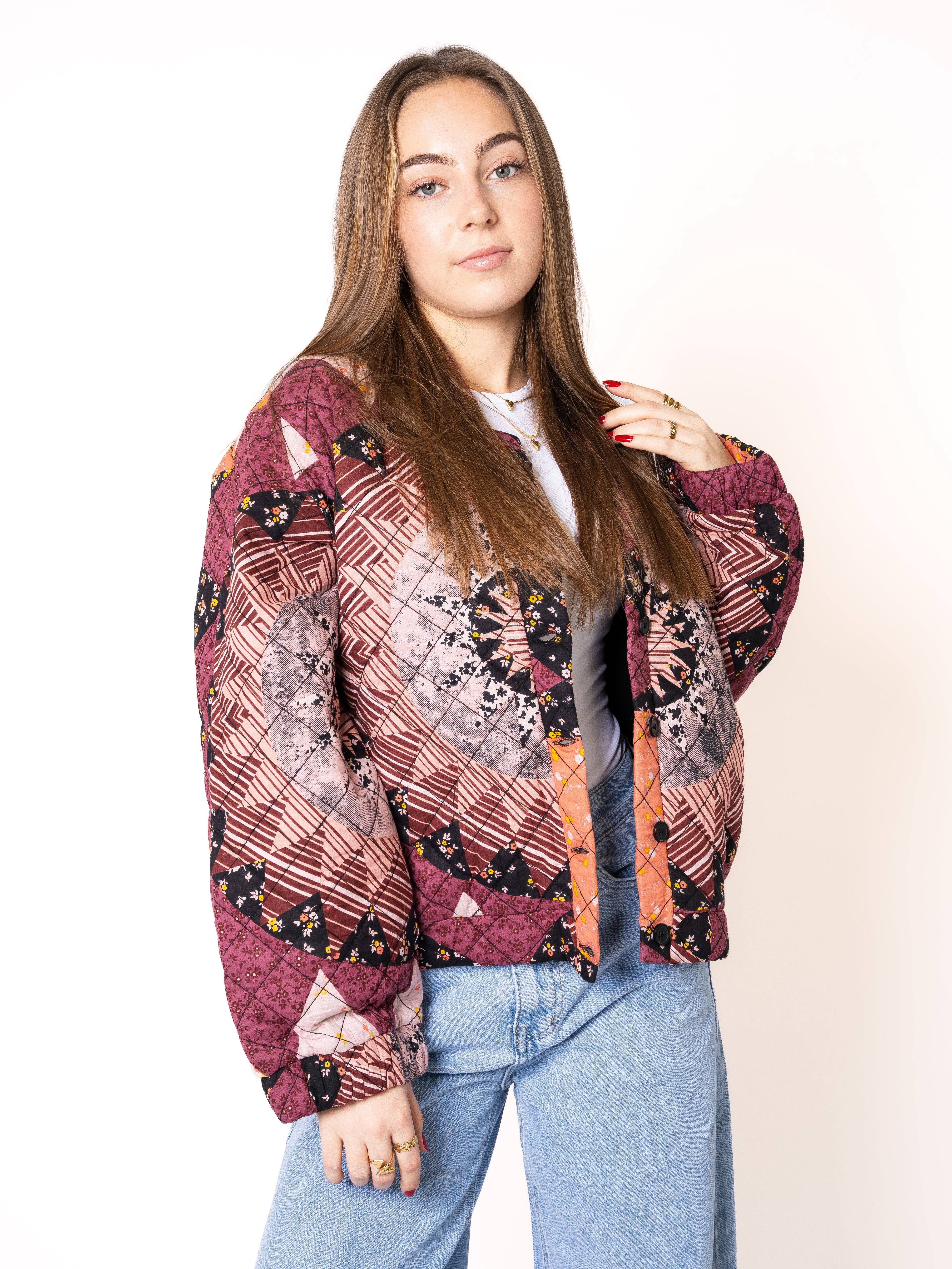 Morning Sun Boho Stepp Bomber - Bordeaux