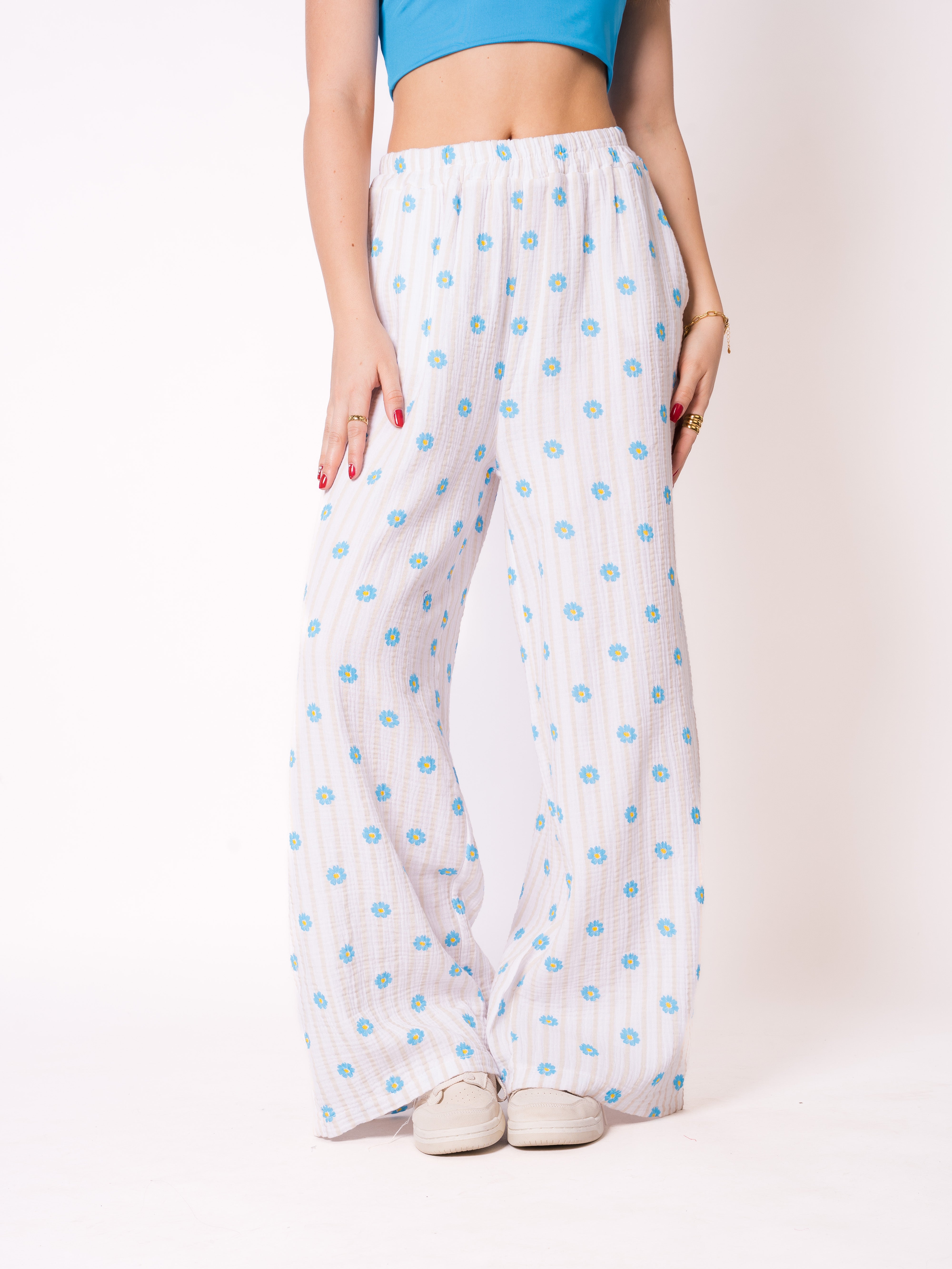 Musselinhose Medium Flower - Creme