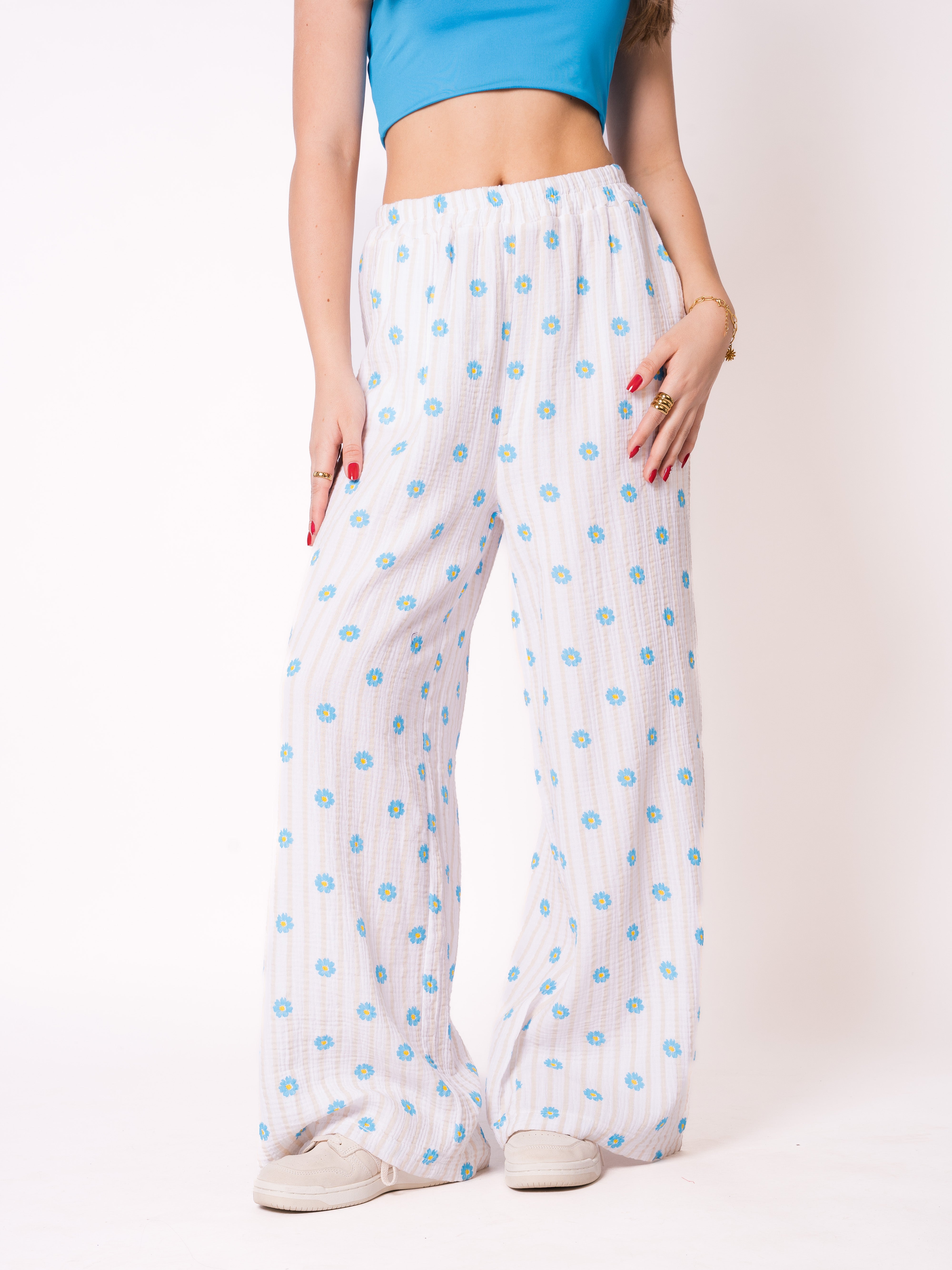 Musselinhose Medium Flower - Creme