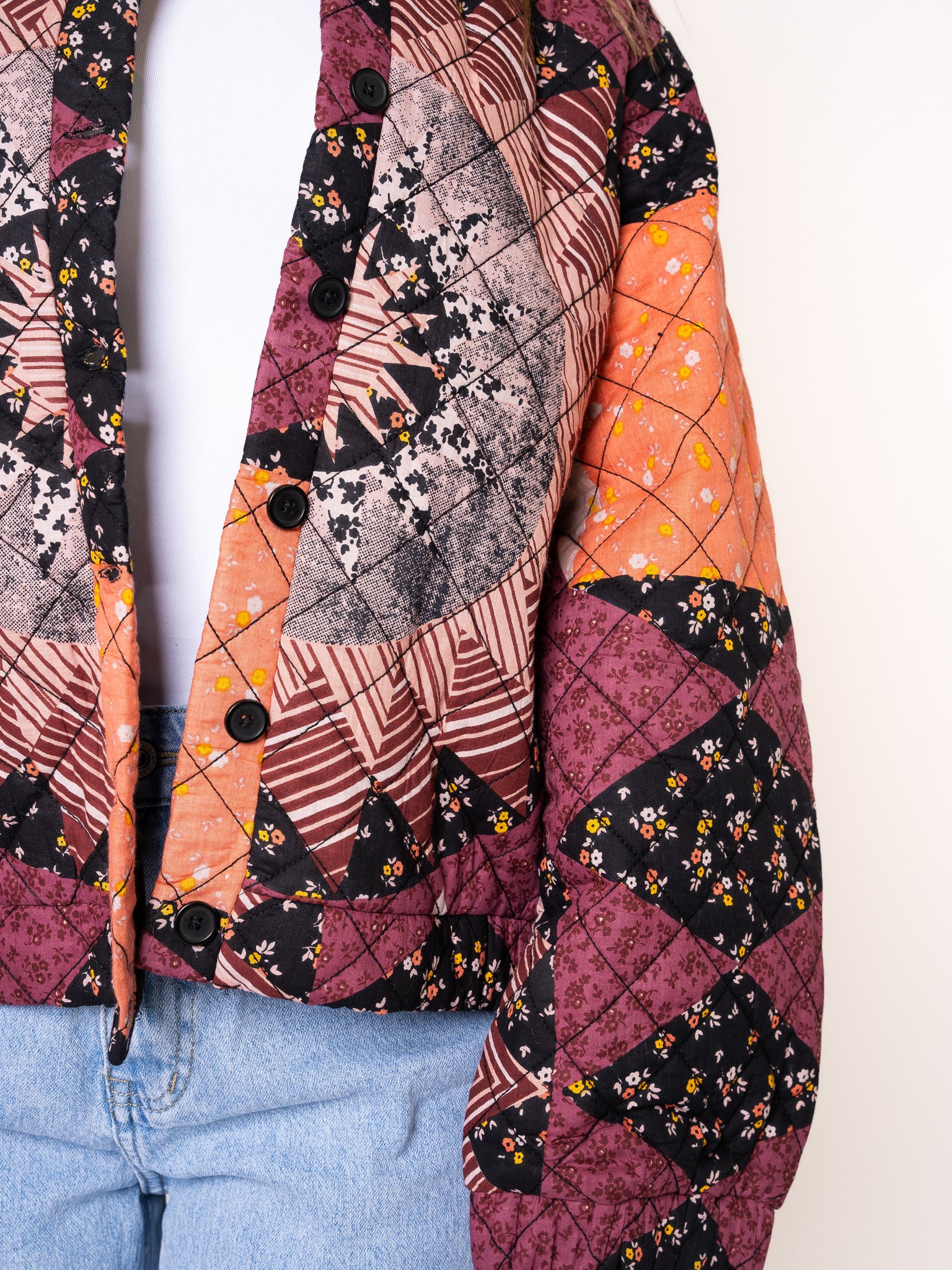 Morning Sun Boho Stepp Bomber - Bordeaux