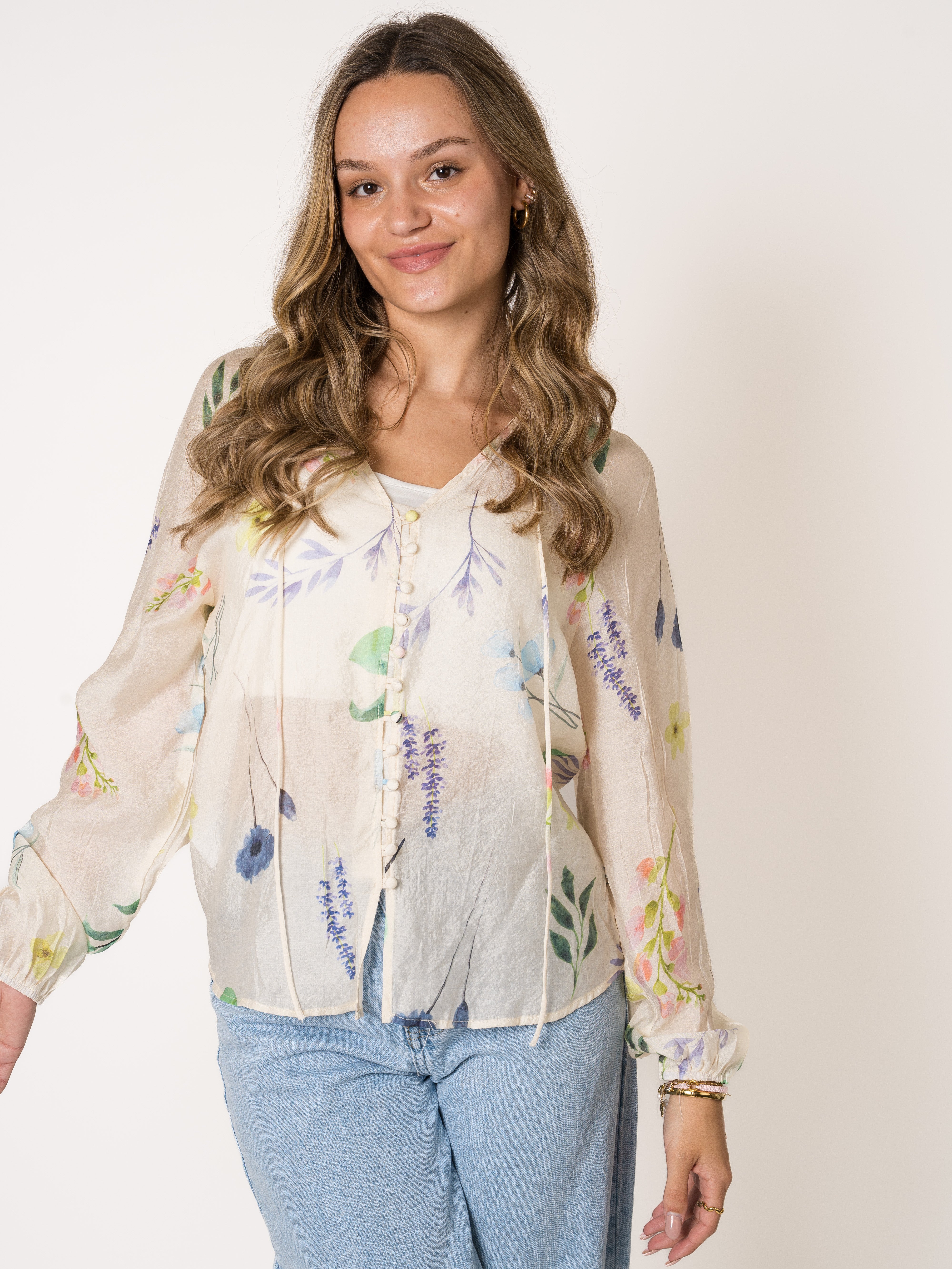 Lavender Boho Flowerfield Blouse