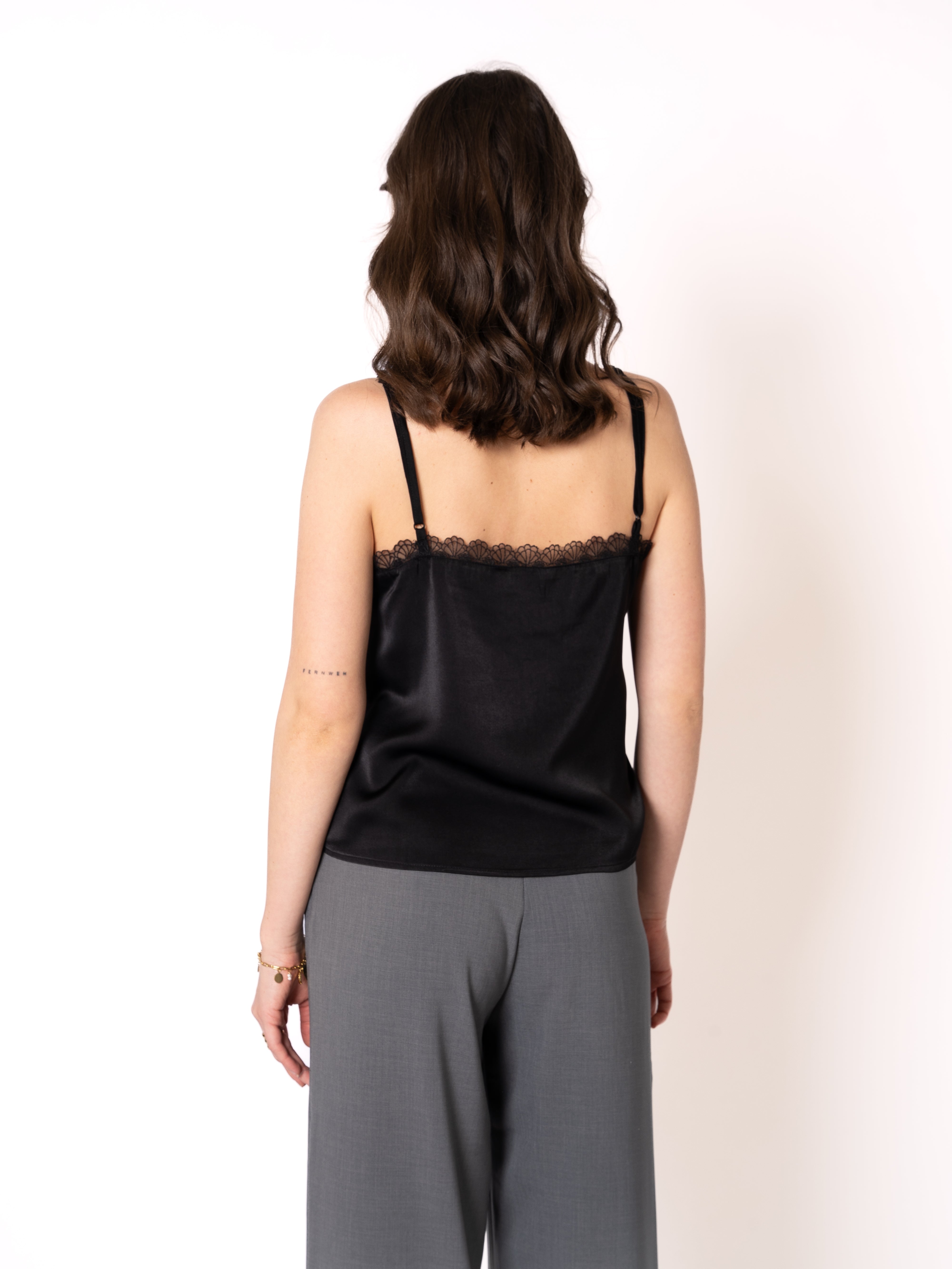 Satin Top Juliet - Schwarz