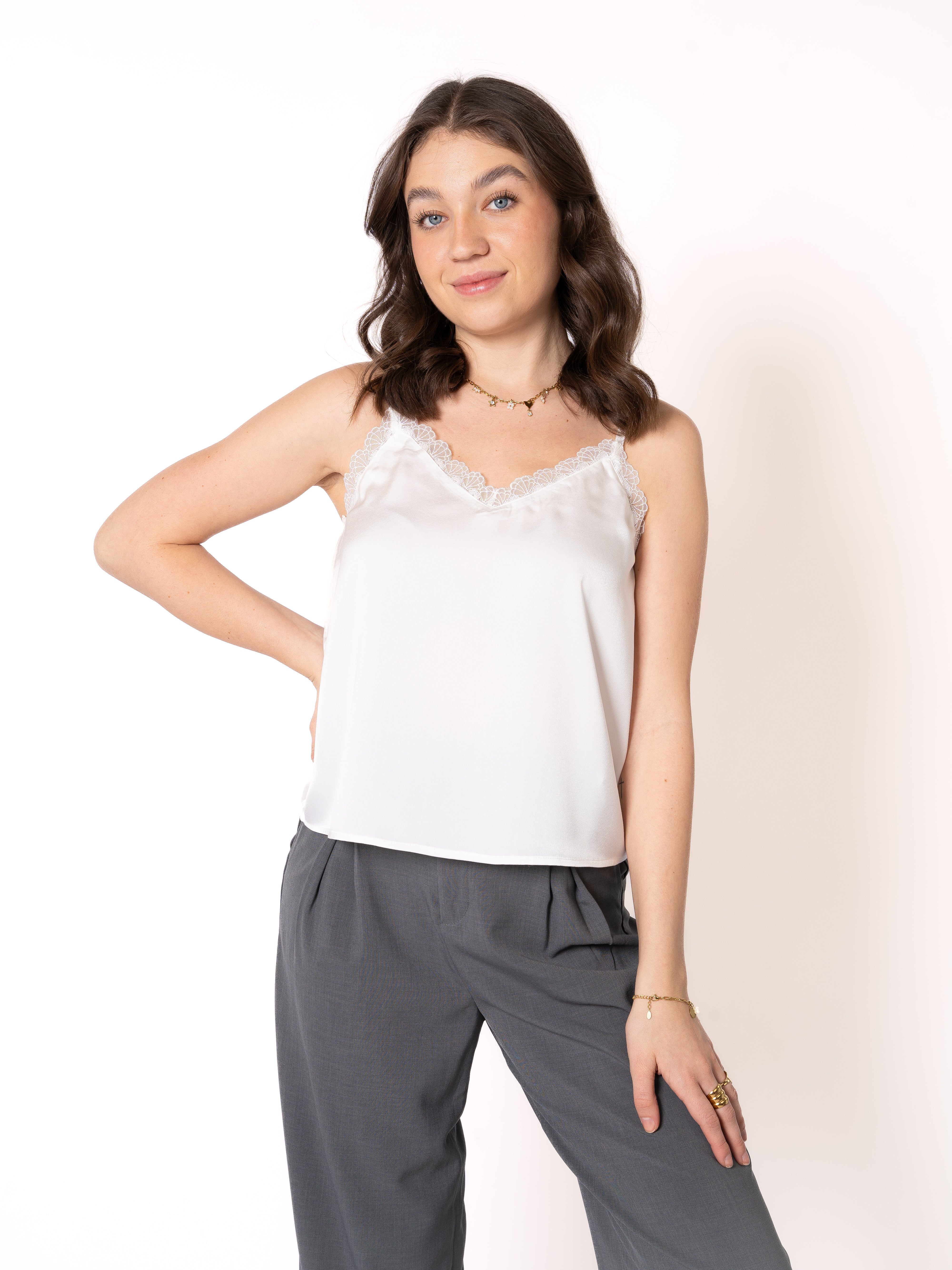 Satin Top Juliet - Weiß