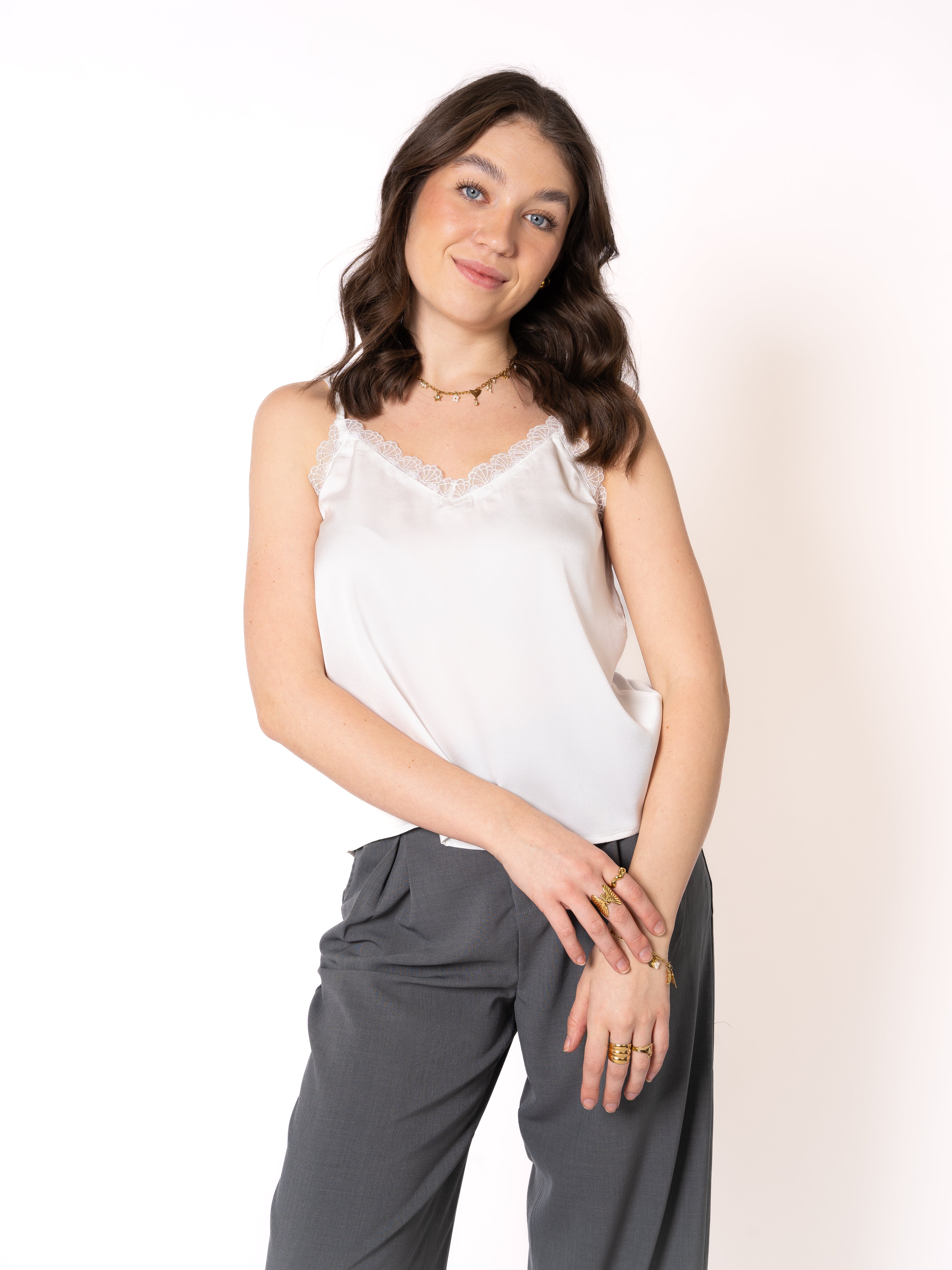 Satin Top Juliet - Weiß