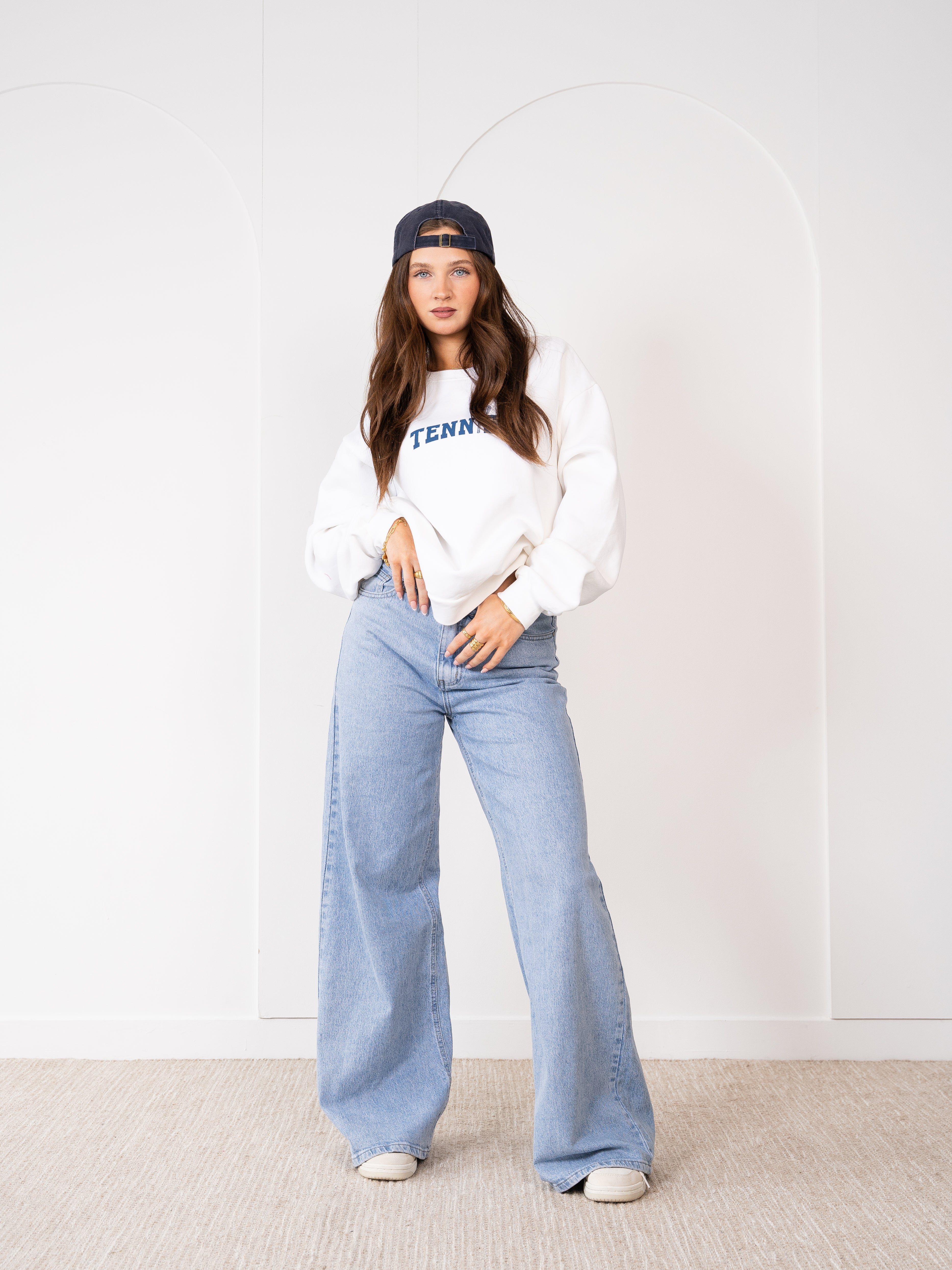 LUCKY DEAL 1954 Basic Sweater Tennis - Weiß - vom Umtausch ausgeschlossen -