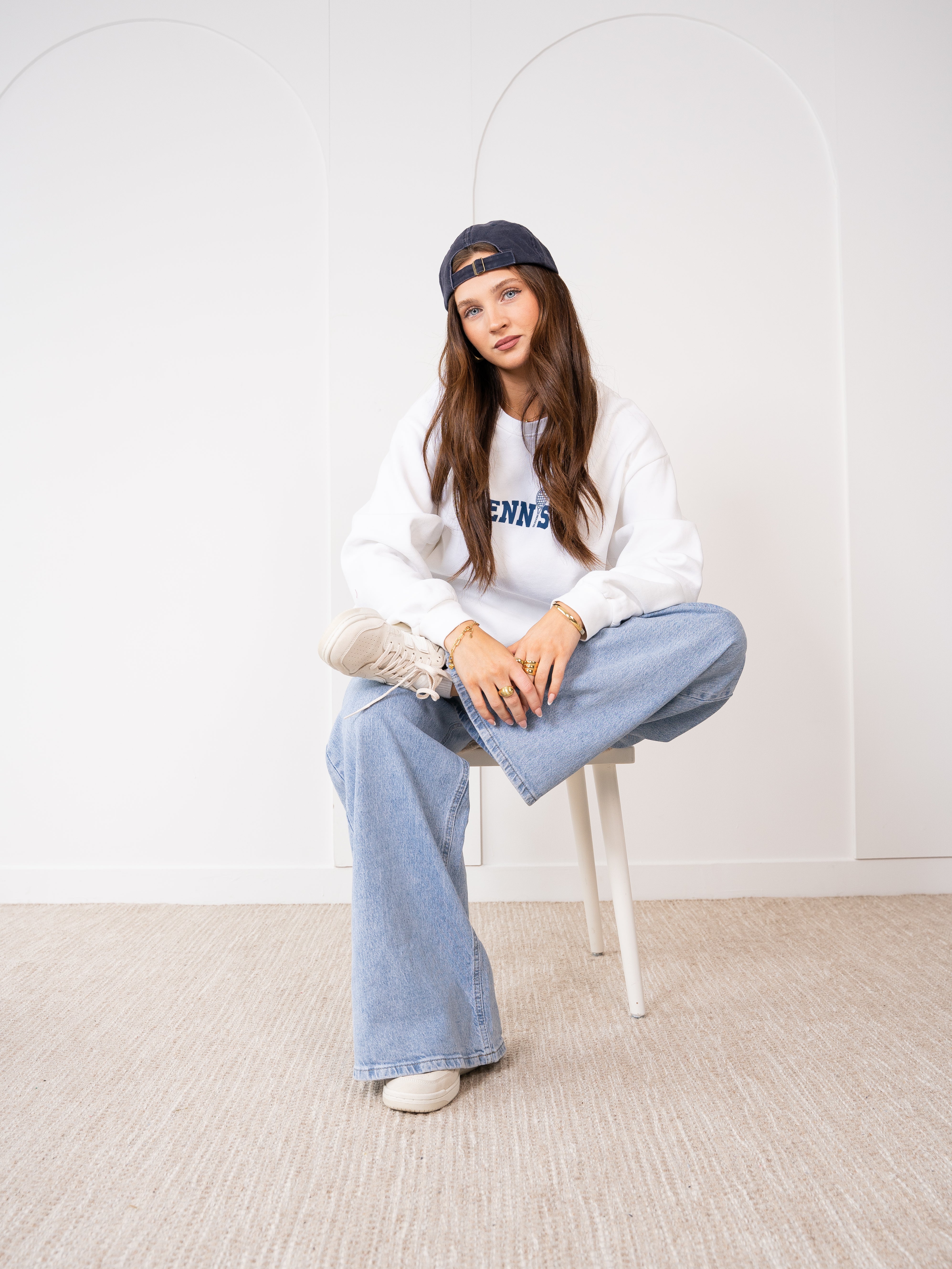 Basic Sweater Tennis - Weiß