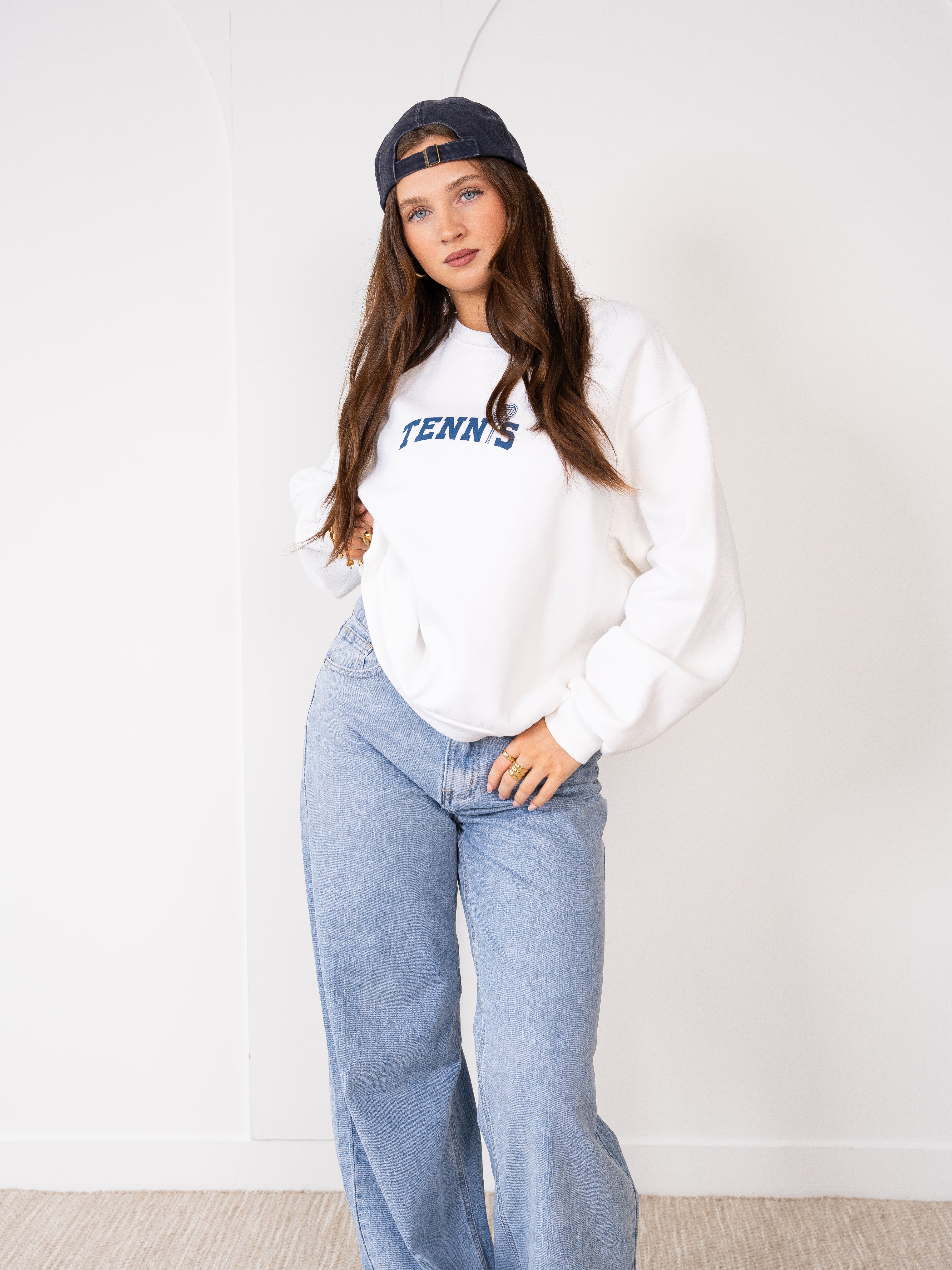 Basic Sweater Tennis - Weiß