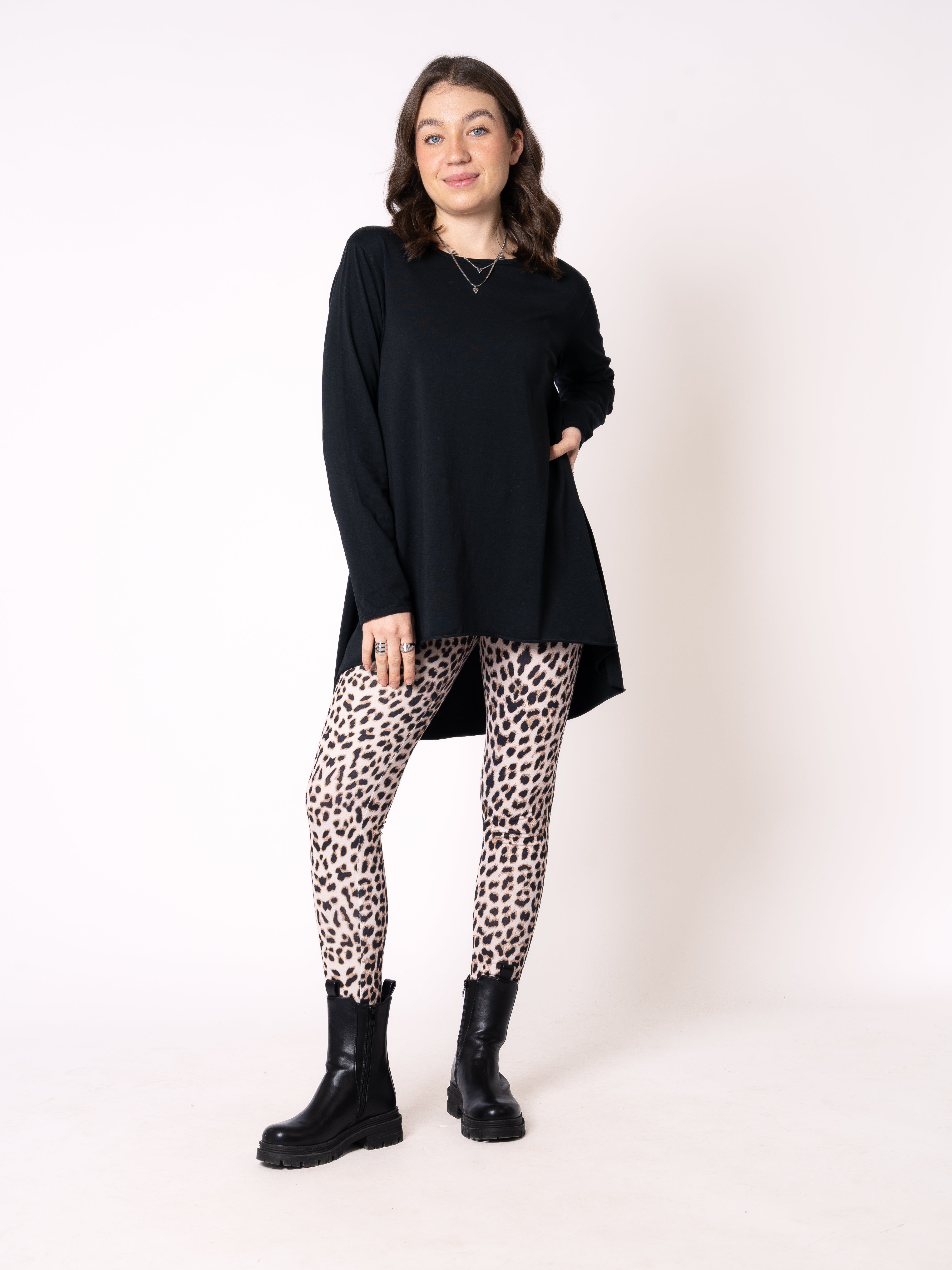 Longshirt Alina langarm - Schwarz
