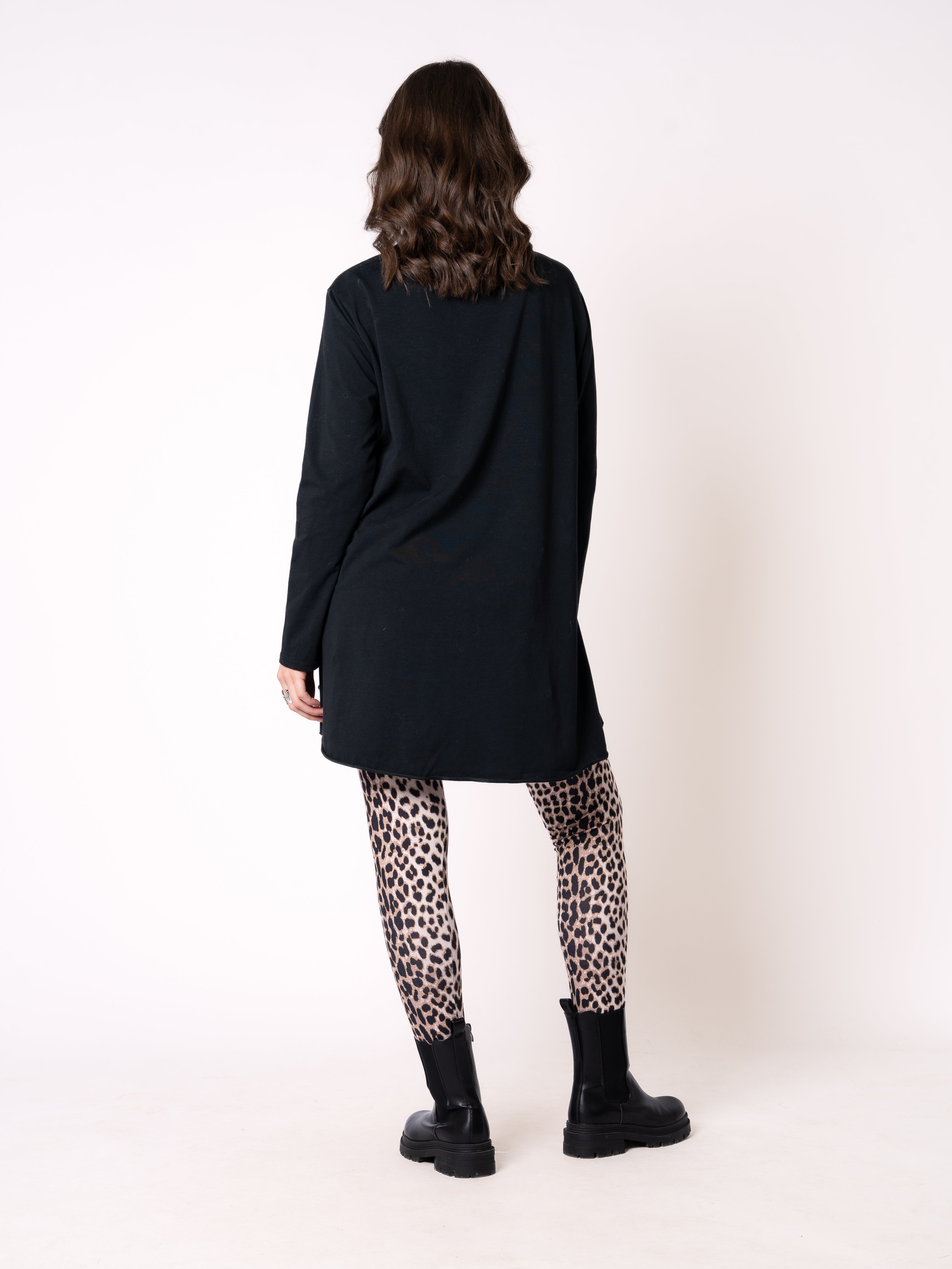 Longshirt Alina langarm - Schwarz