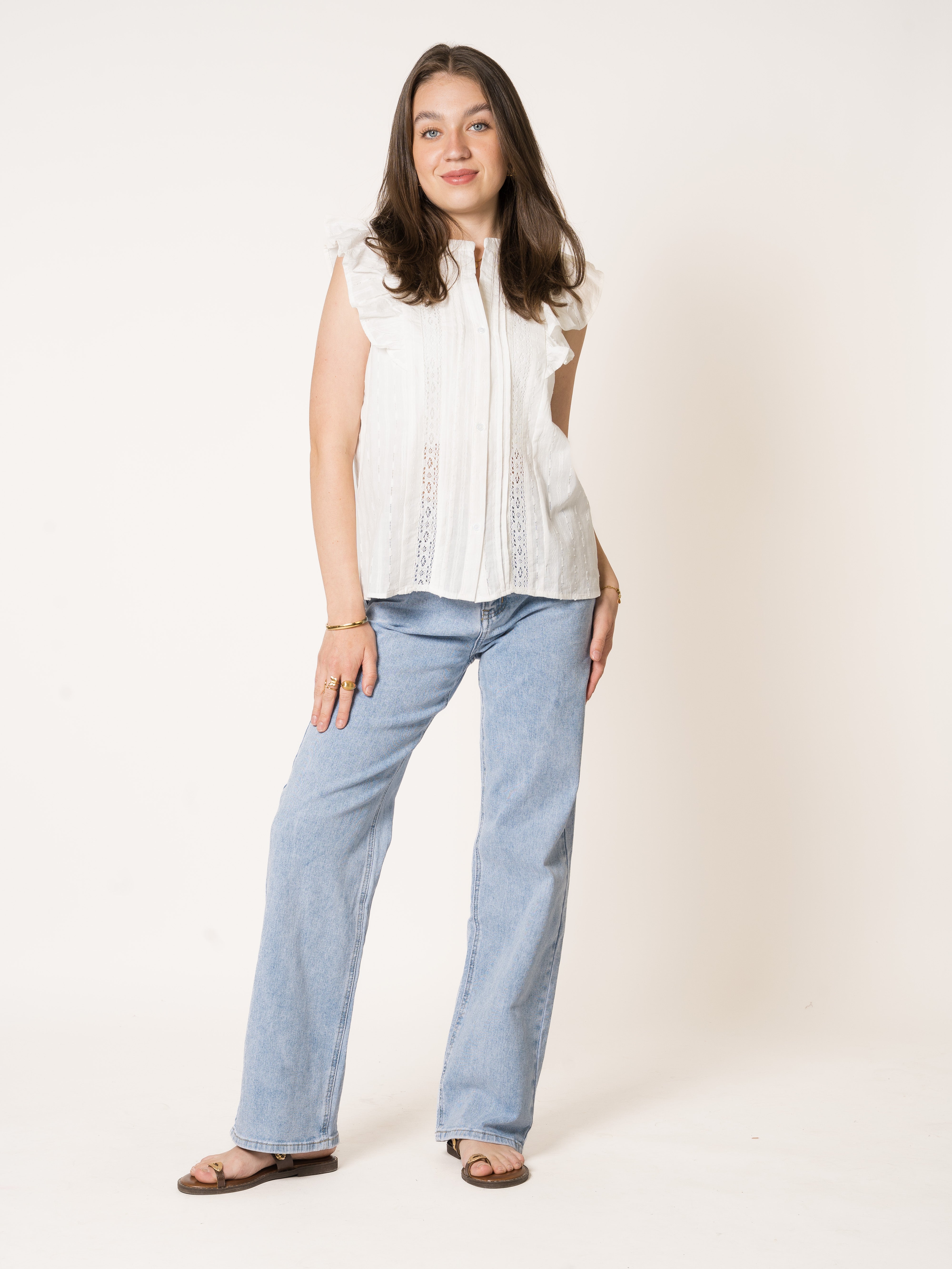 LUCKY DEAL 2041 Vacay Rhythm Blouse - Weiß - vom Umtausch ausgeschlossen -