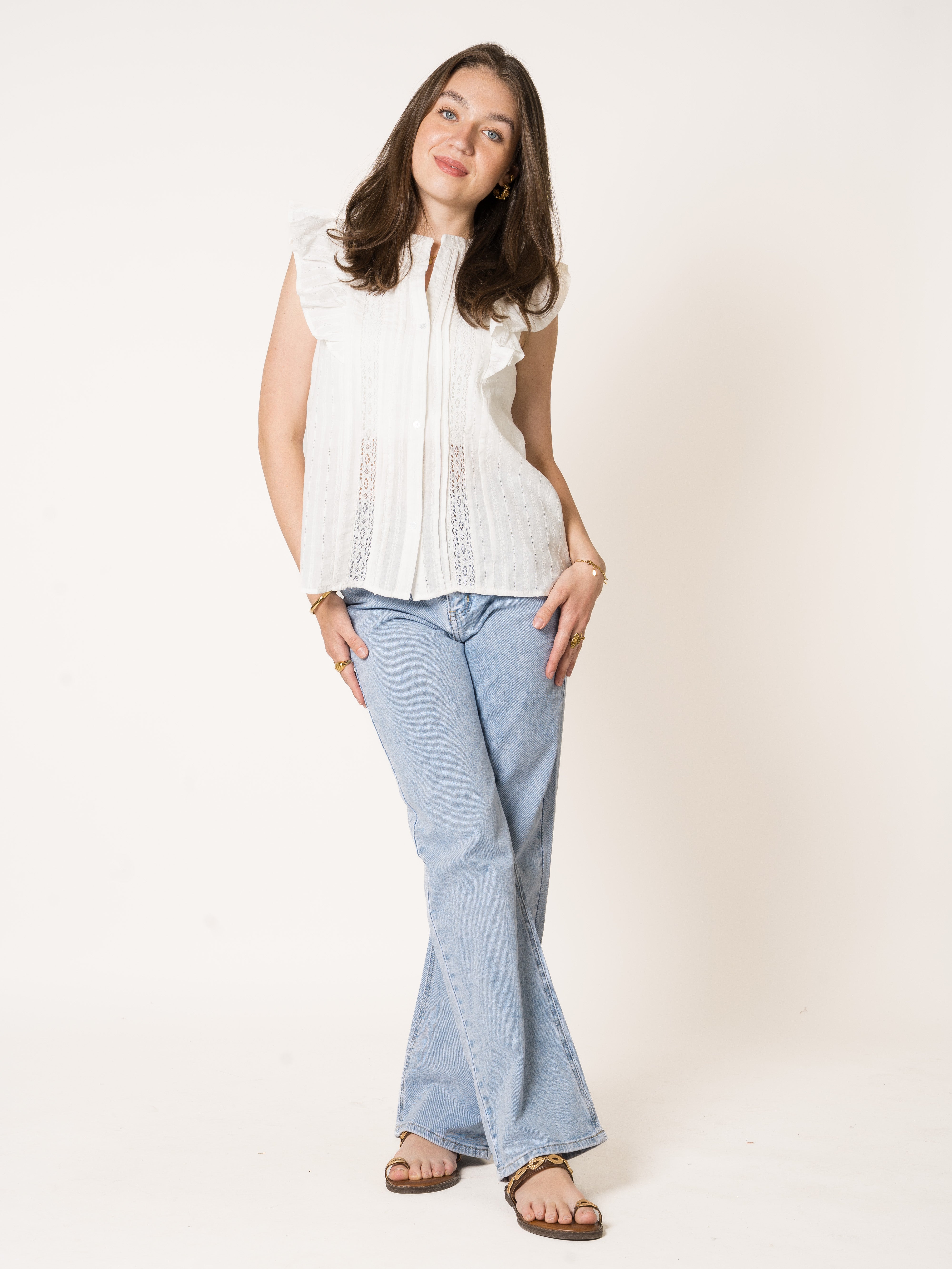 LUCKY DEAL 2041 Vacay Rhythm Blouse - Weiß - vom Umtausch ausgeschlossen -