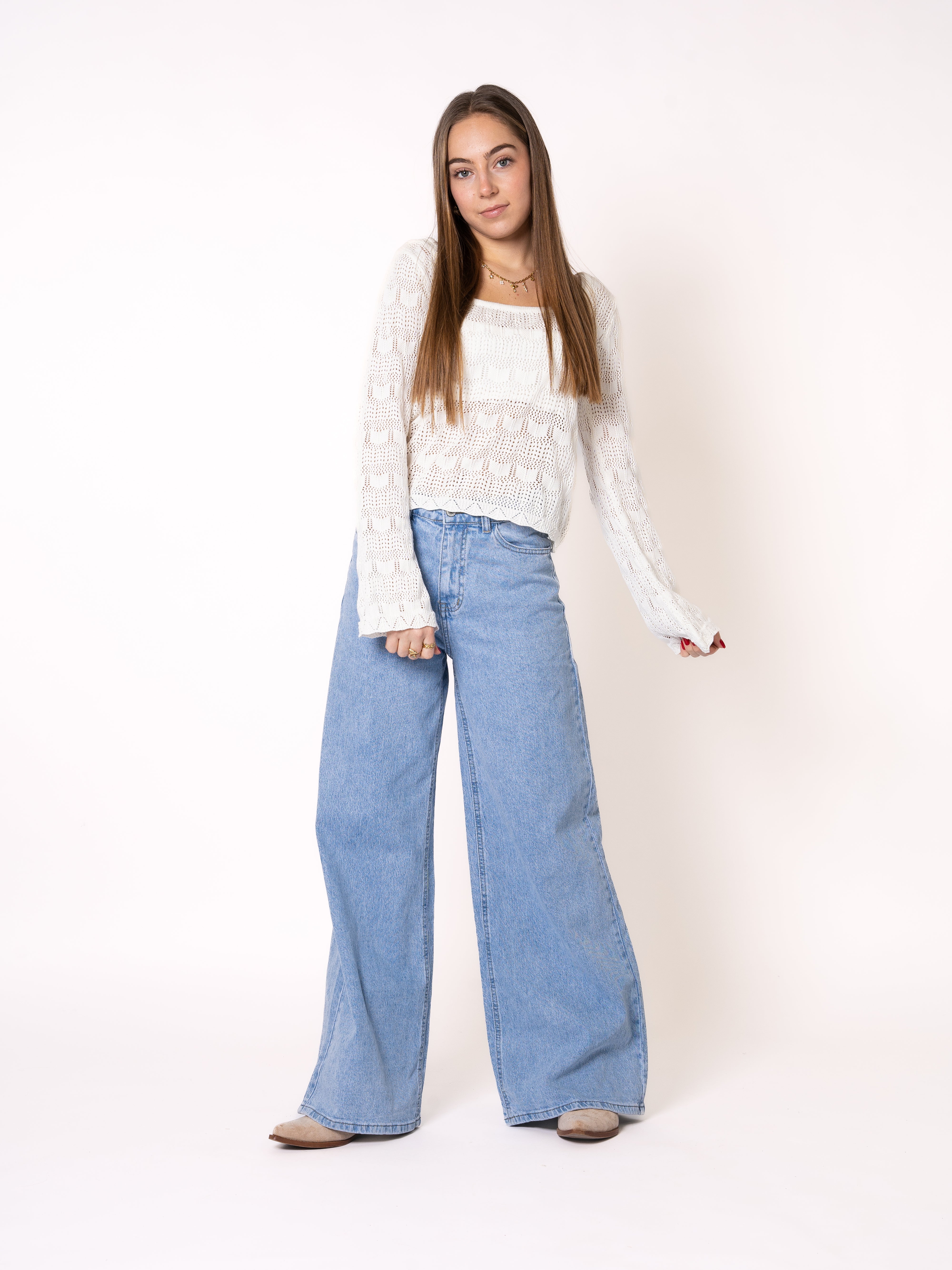 Summer Breeze Boho Longsleeve - Weiß