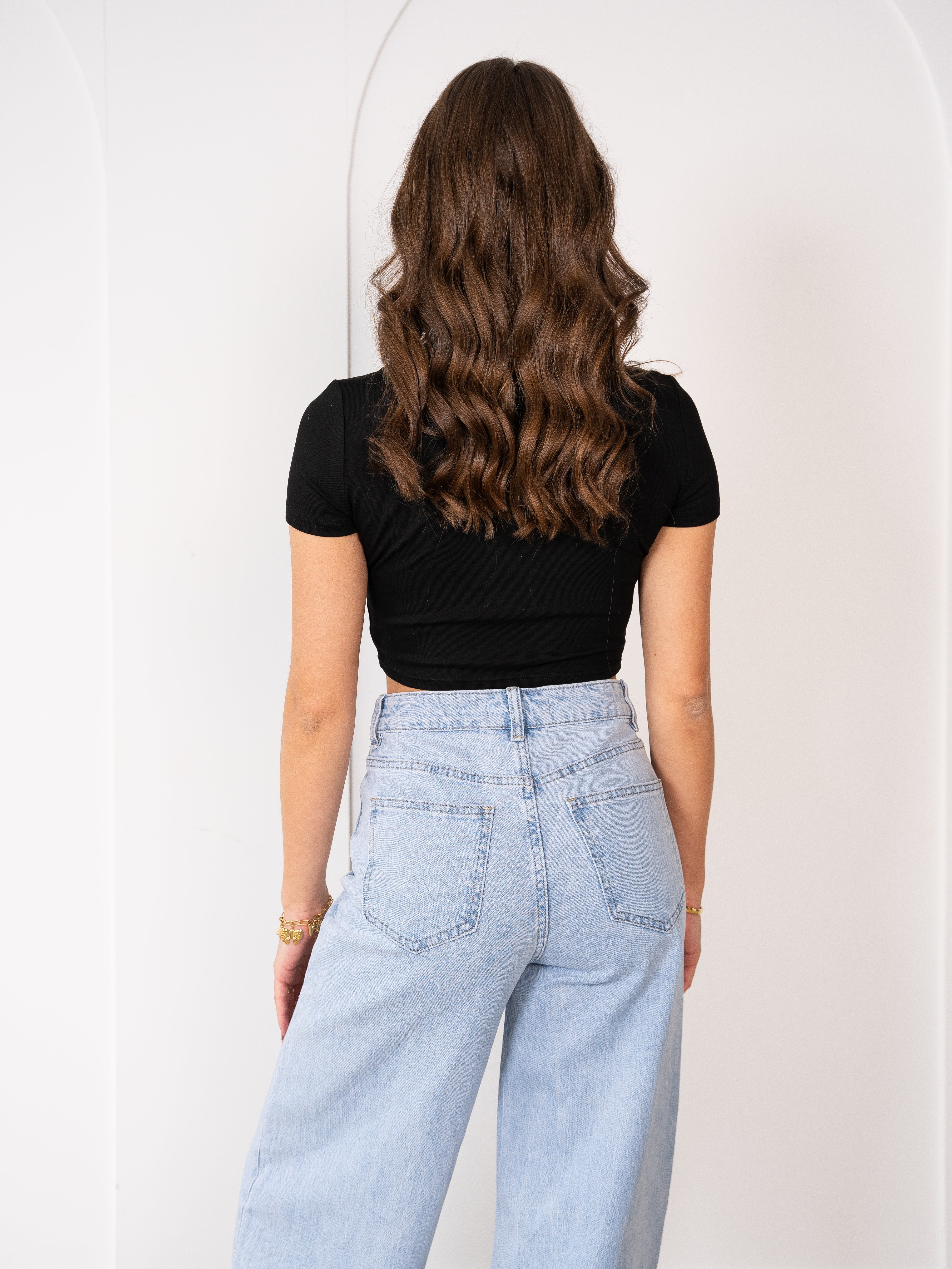 LUCKY DEAL 1409 Basic Cropped Tee - Schwarz - vom Umtausch ausgeschlossen -