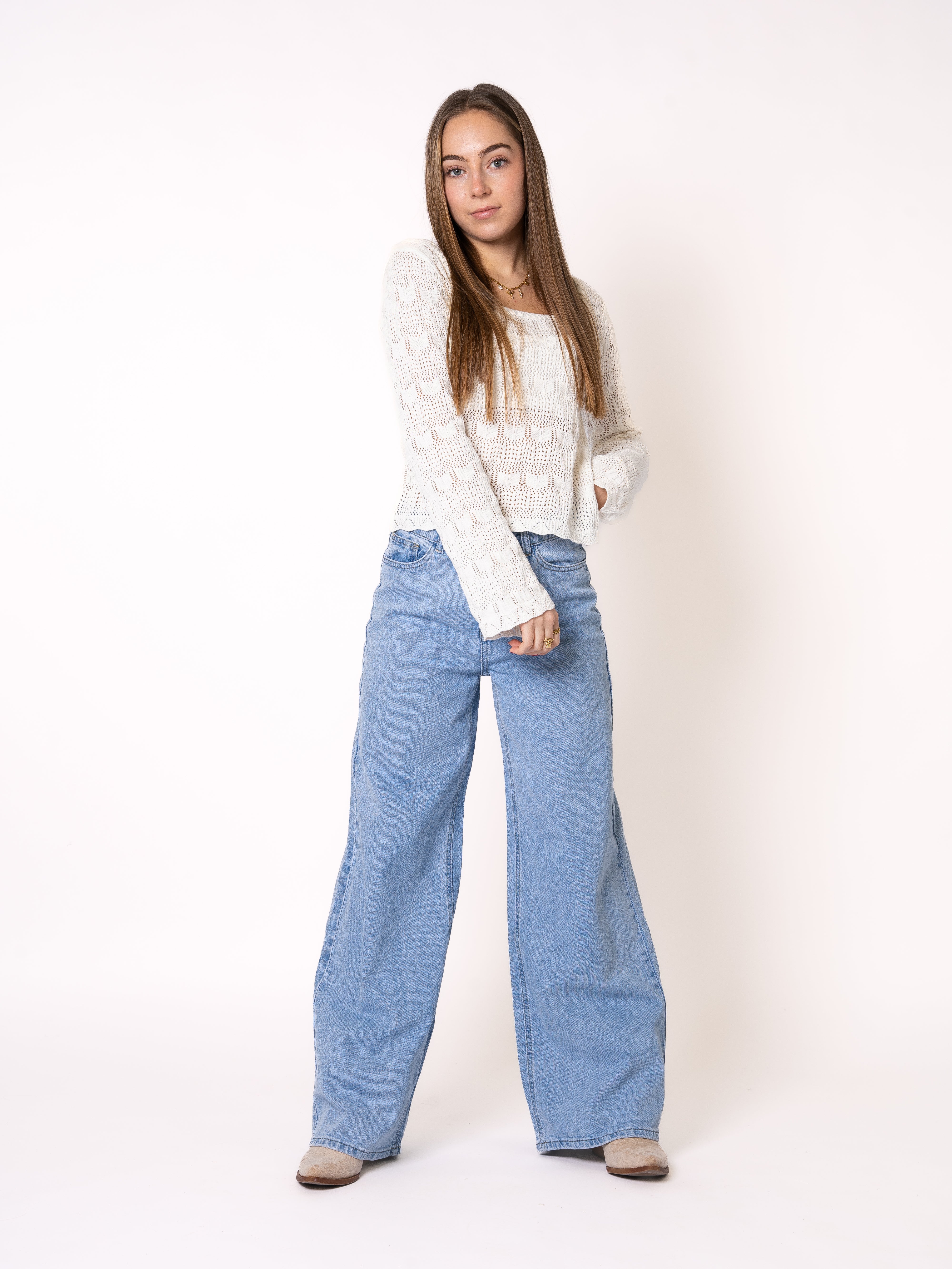 Summer Breeze Boho Longsleeve - Weiß