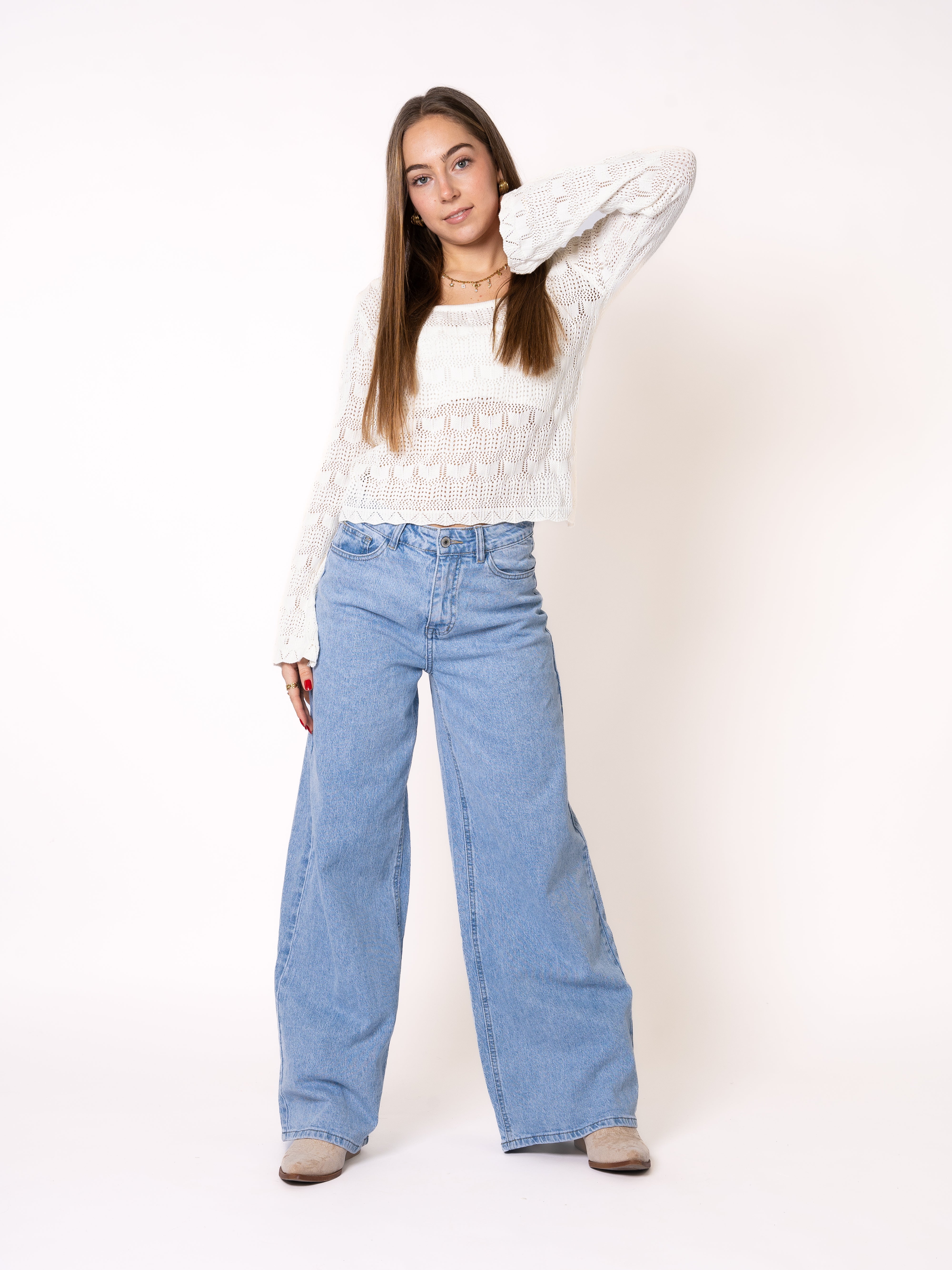 Summer Breeze Boho Longsleeve - Weiß