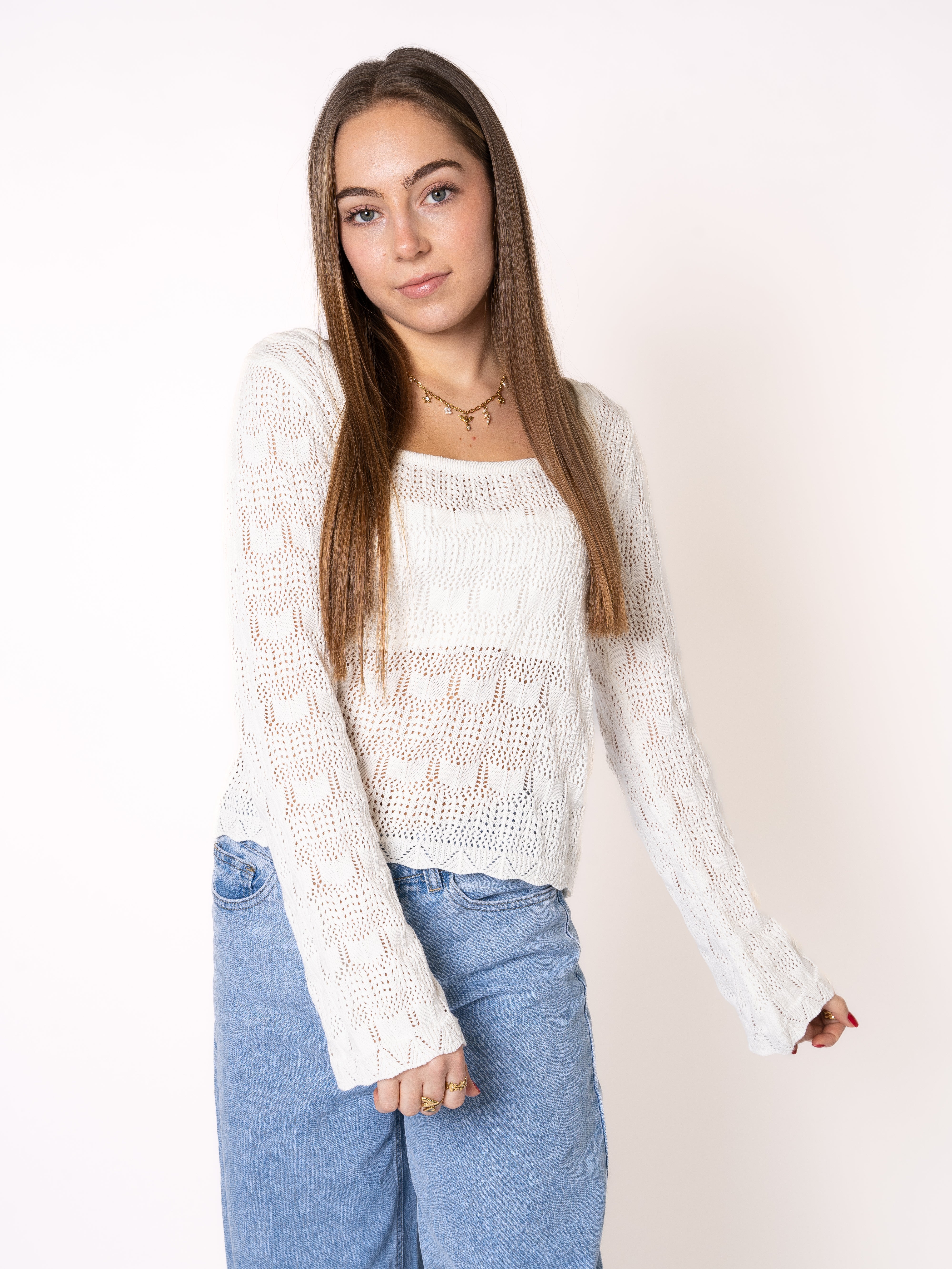 Summer Breeze Boho Longsleeve - Weiß