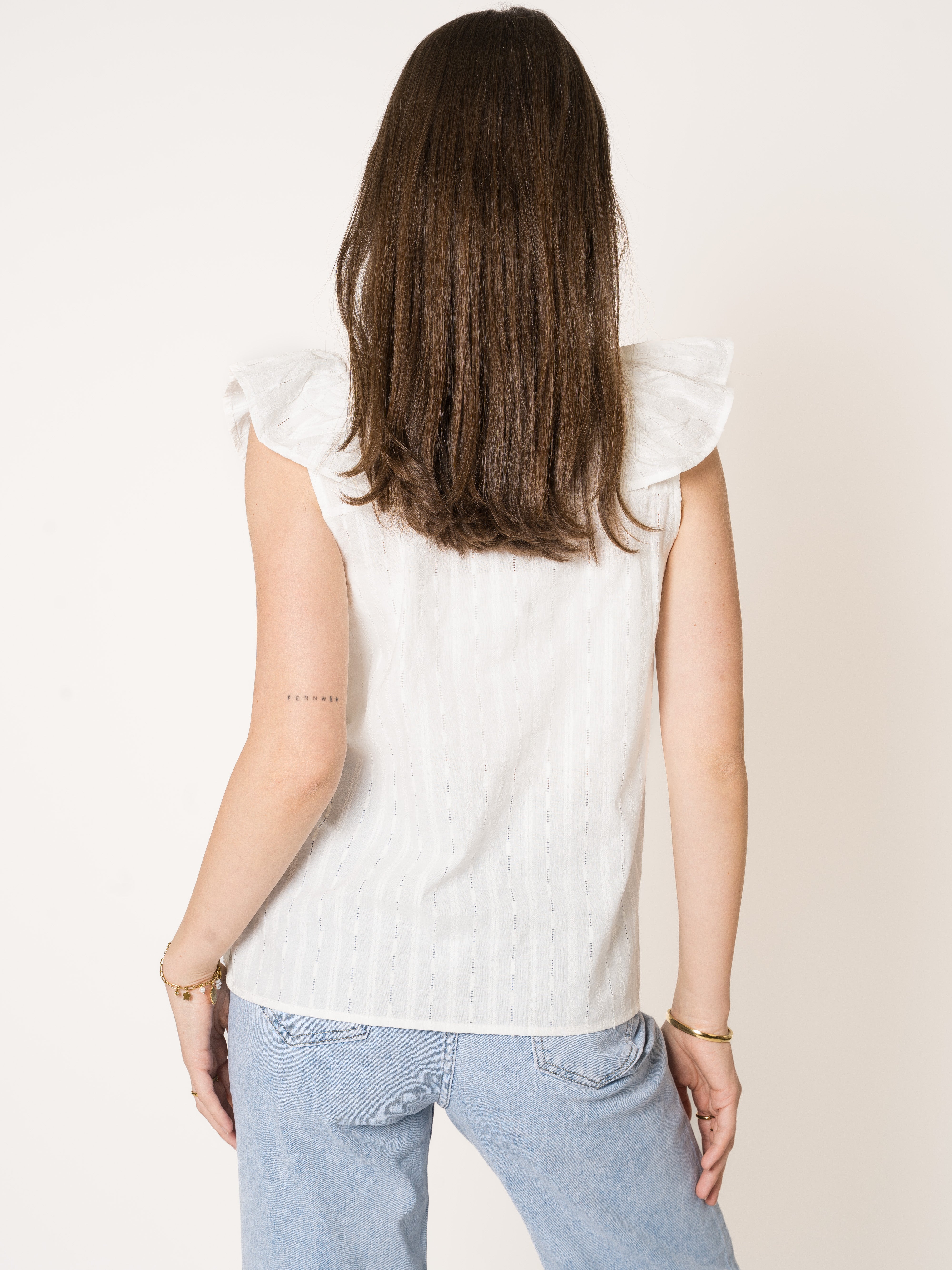 LUCKY DEAL 2041 Vacay Rhythm Blouse - Weiß - vom Umtausch ausgeschlossen -