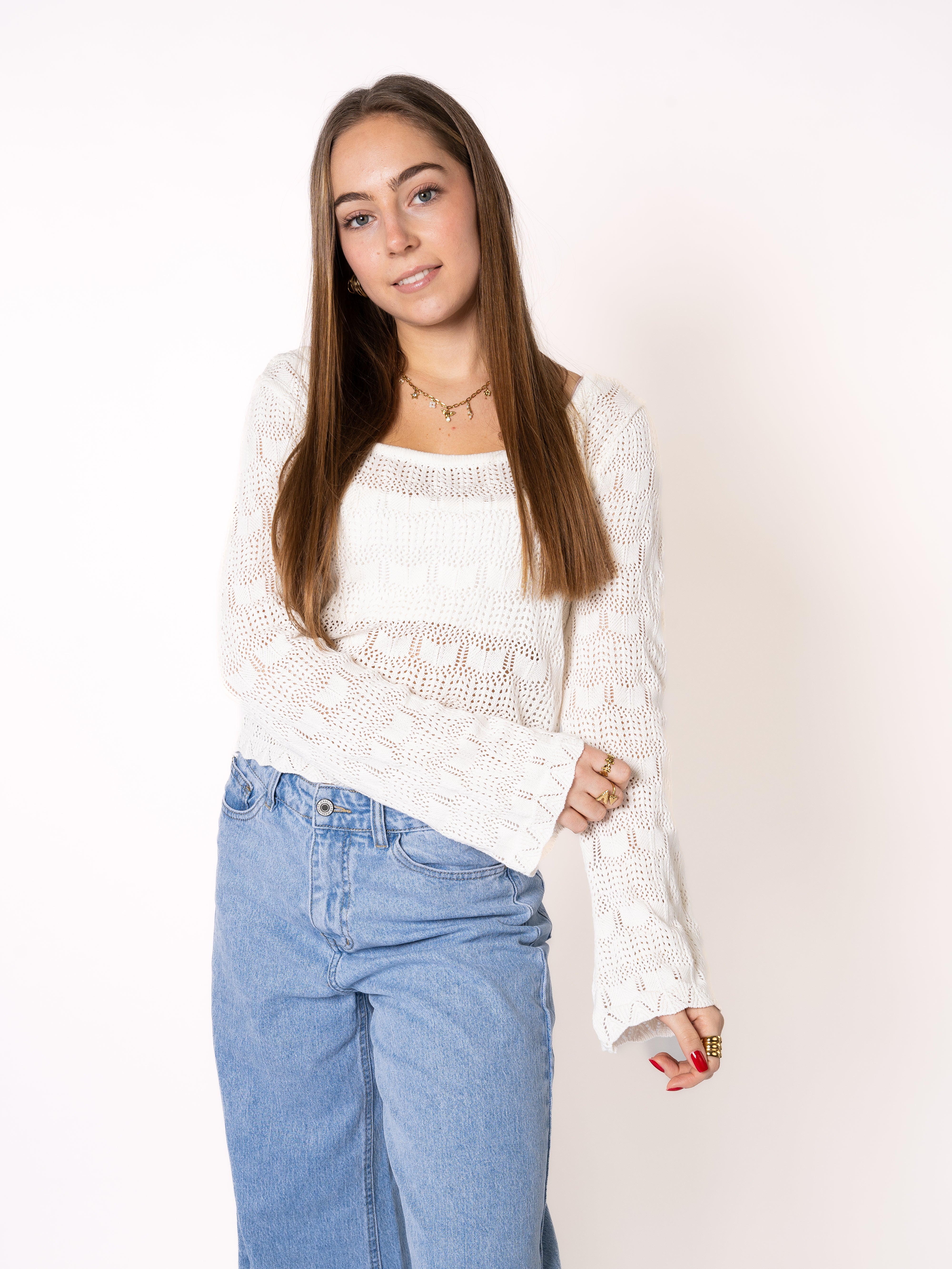 Summer Breeze Boho Longsleeve - Weiß