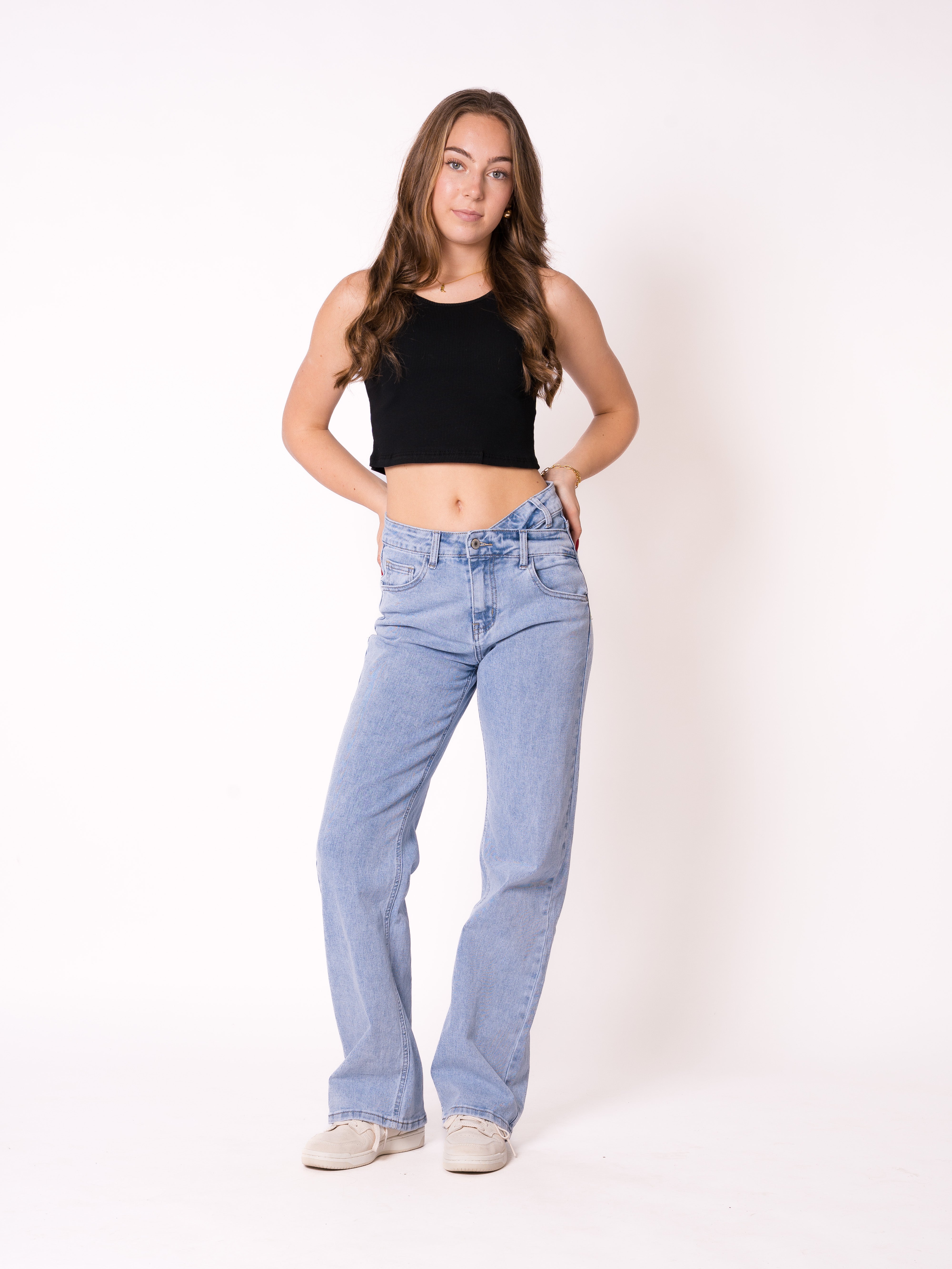 Ribbed Basic Crop Top - Schwarz