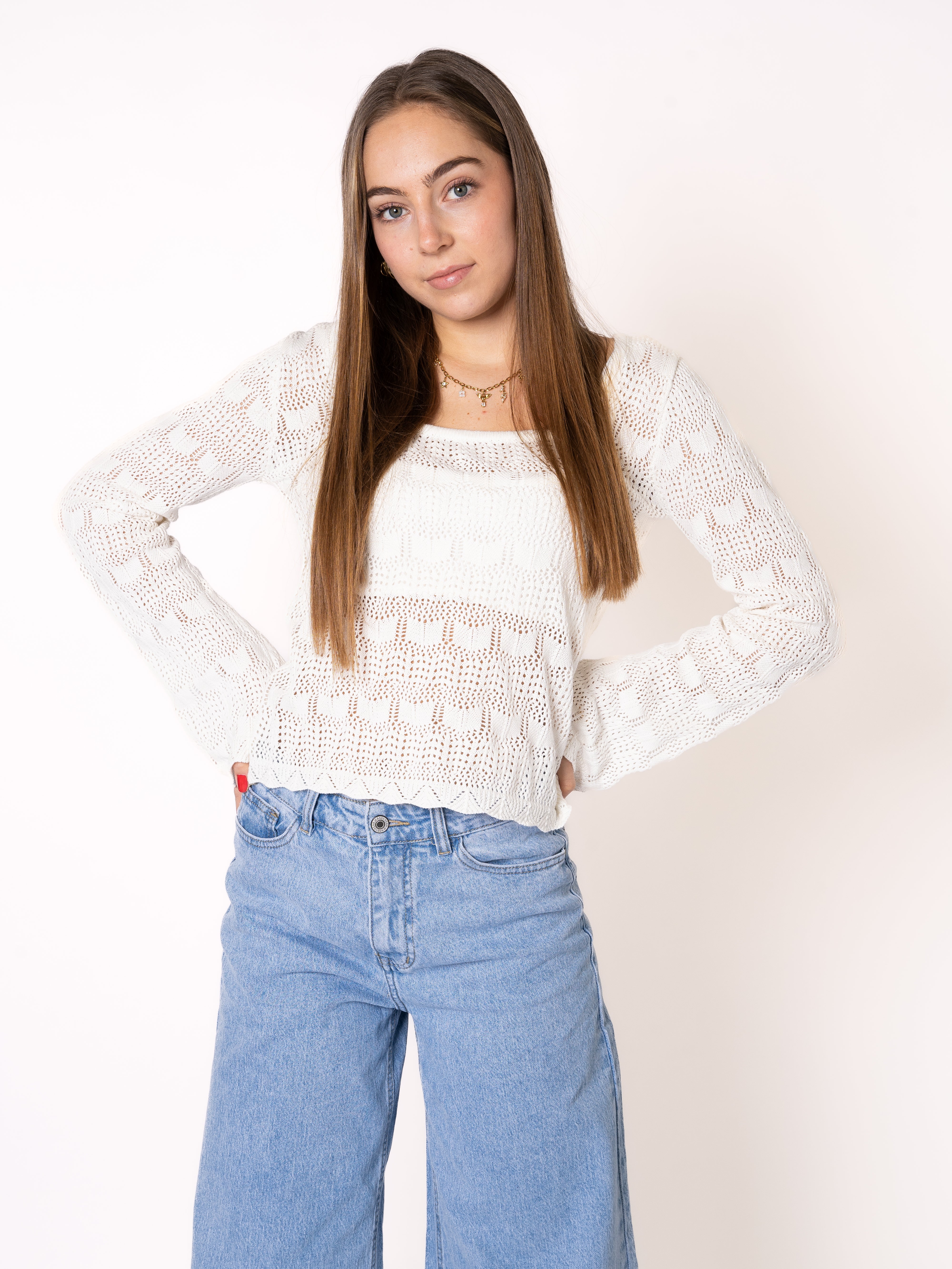 Summer Breeze Boho Longsleeve - Weiß