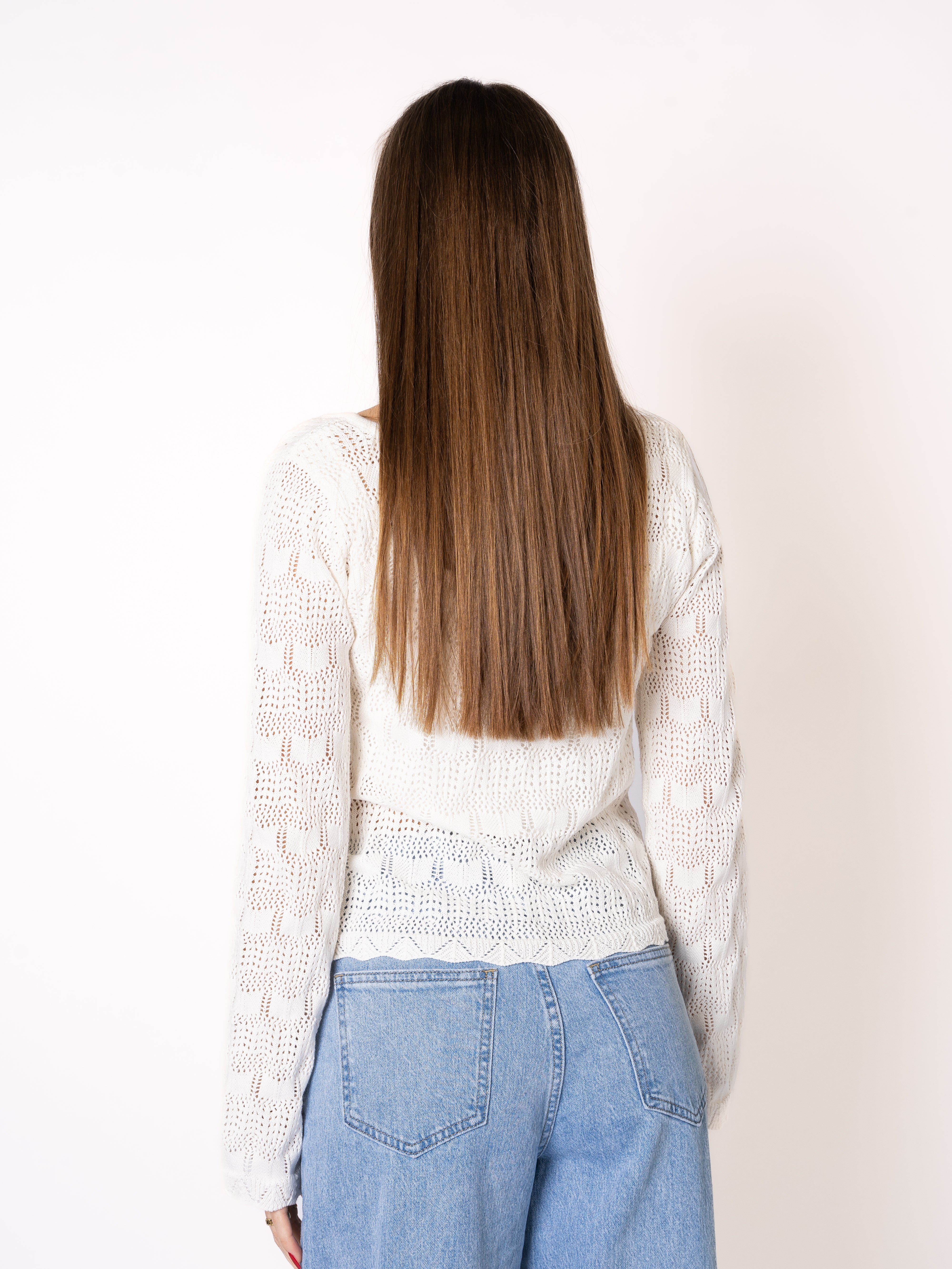 Summer Breeze Boho Longsleeve - Weiß