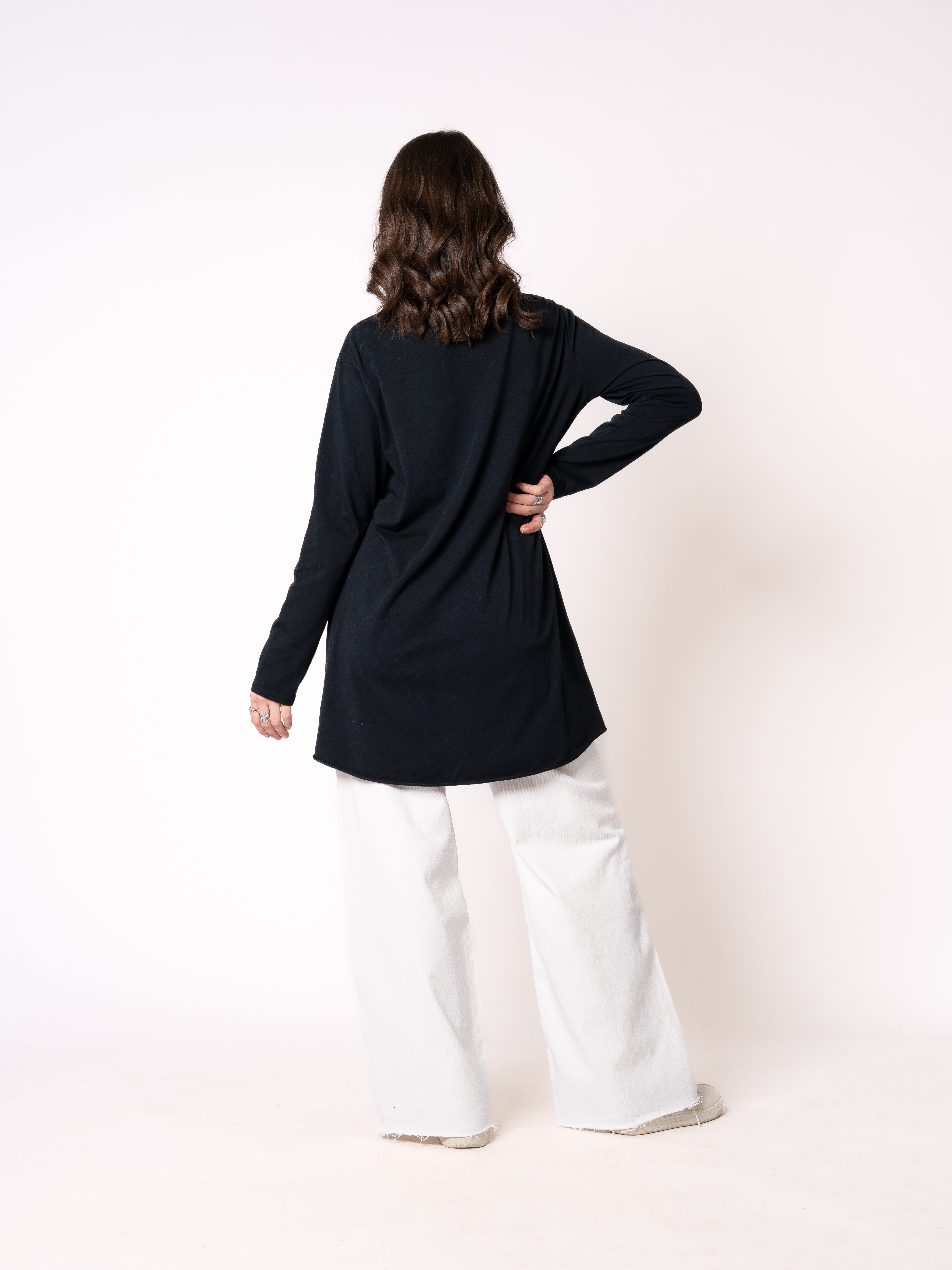 Longshirt Alina langarm - Schwarz