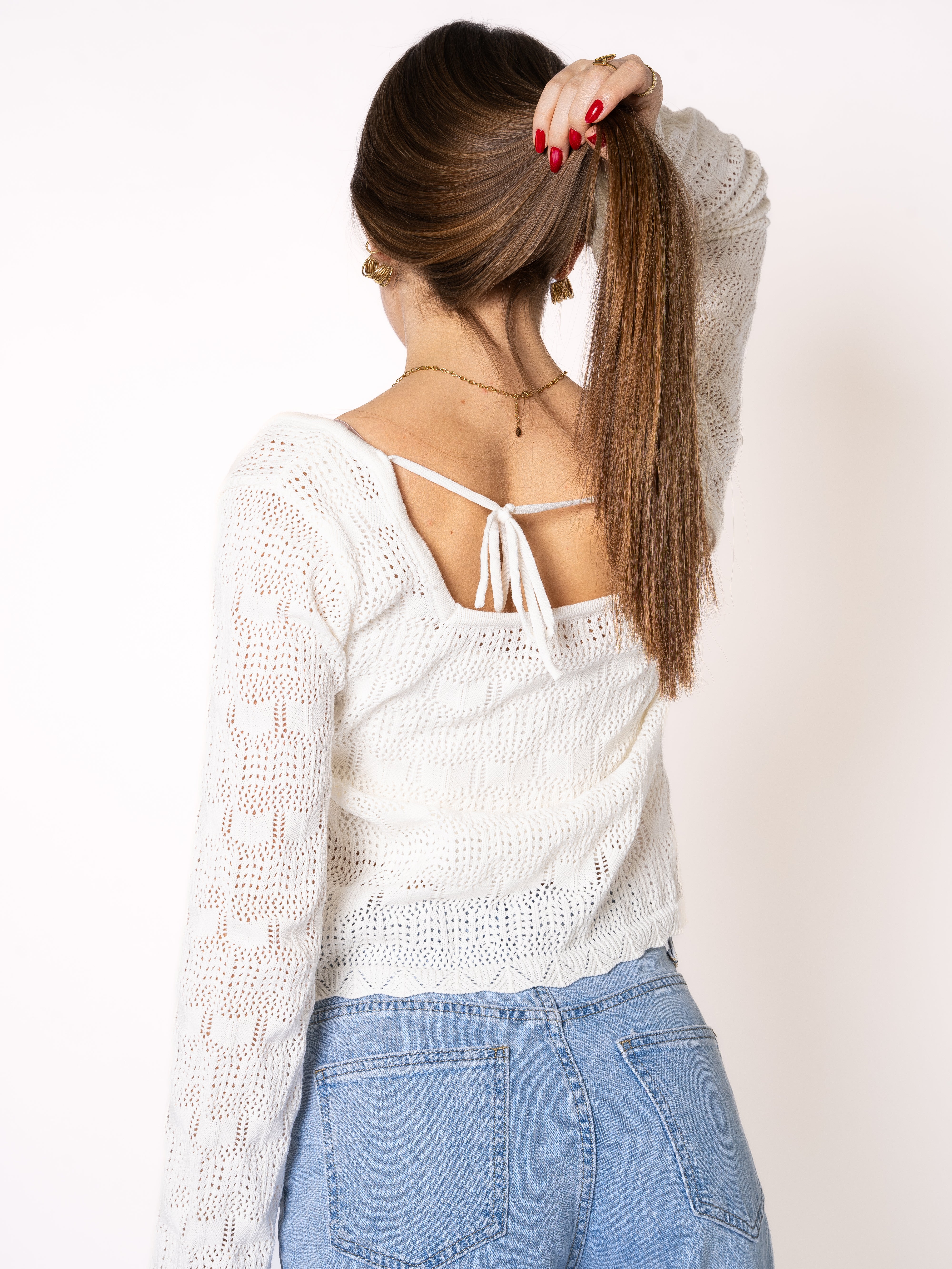 Summer Breeze Boho Longsleeve - Weiß