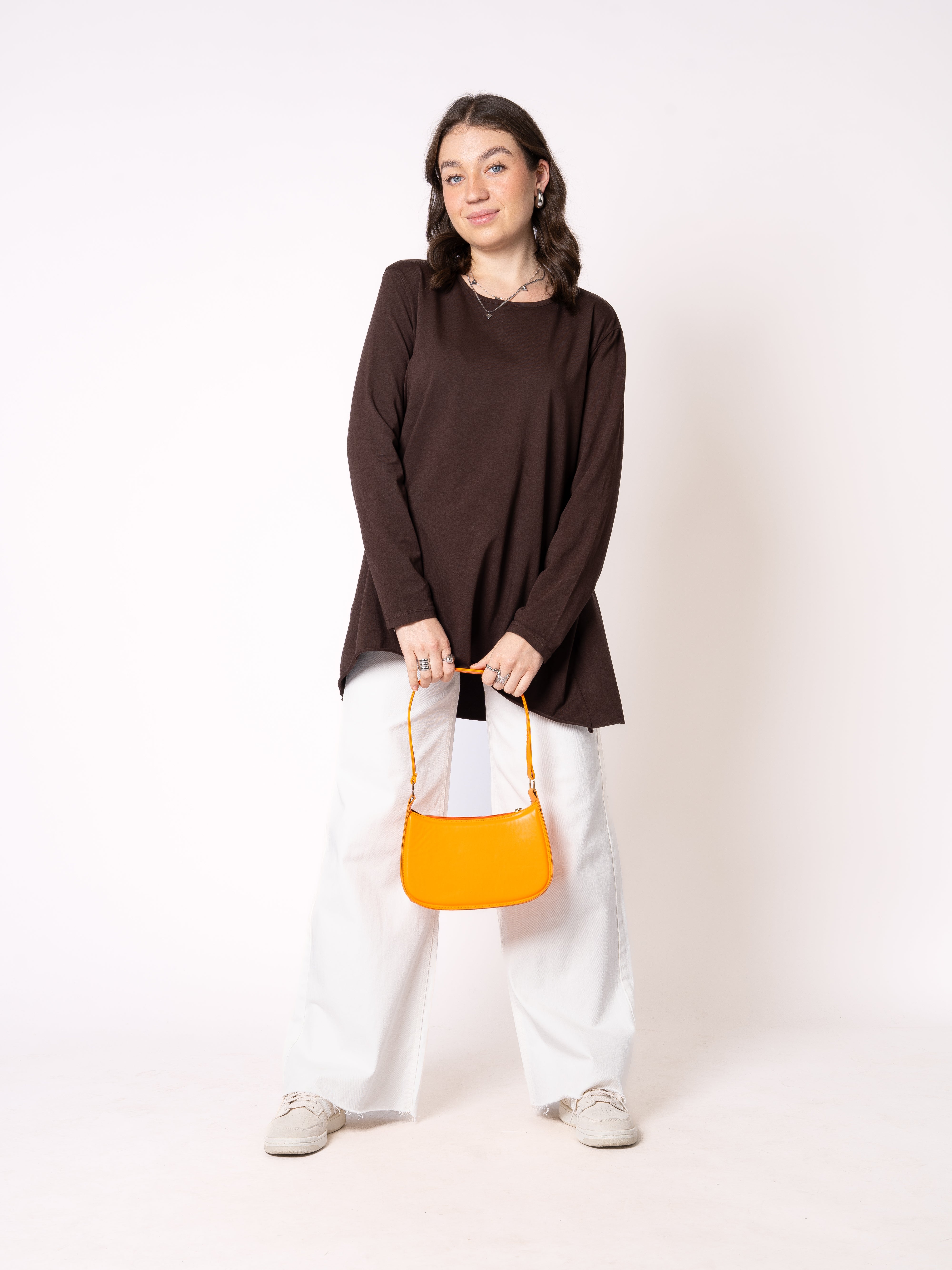 Longshirt Alina langarm - Dunkelbraun