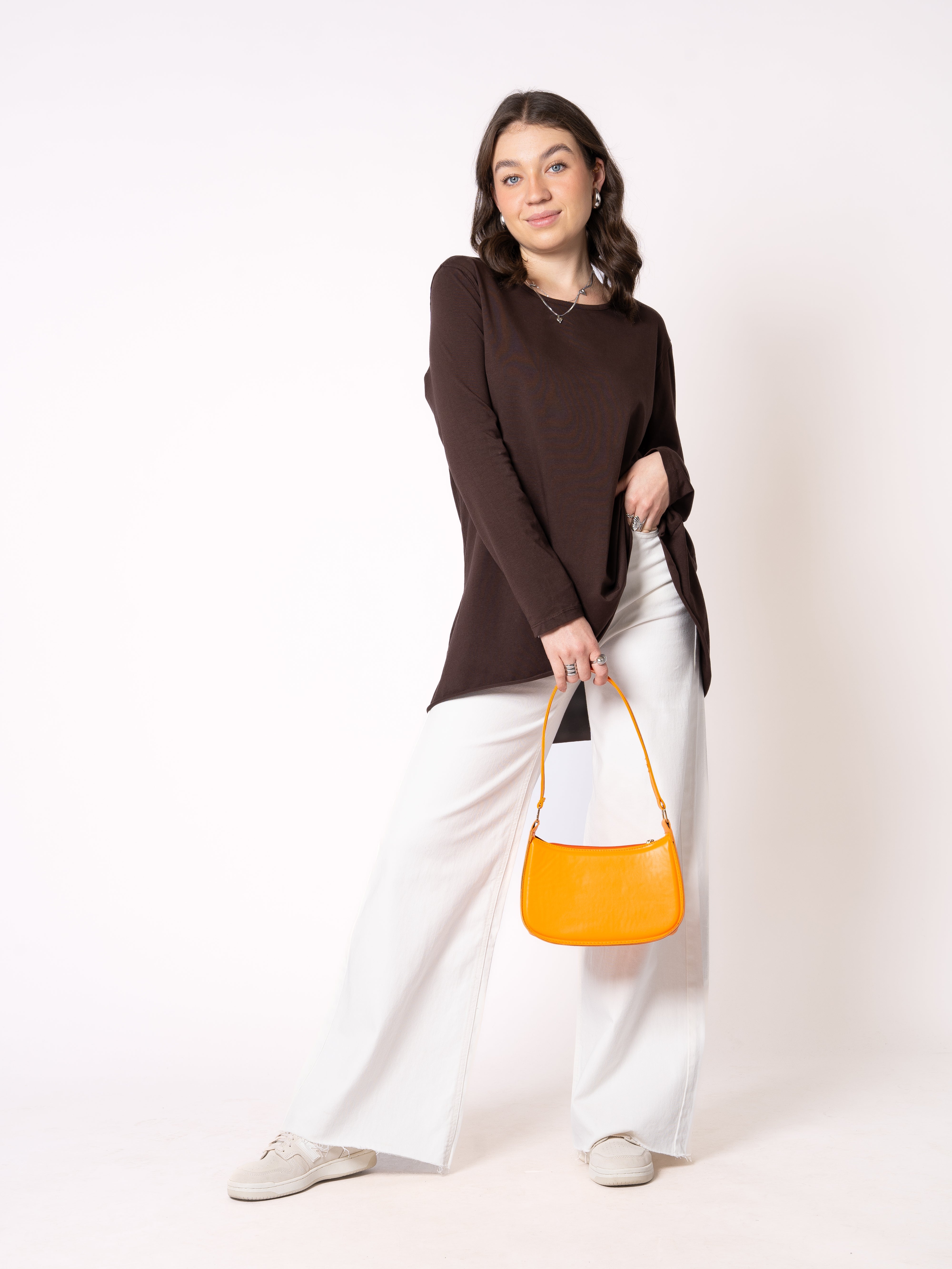 Longshirt Alina langarm - Dunkelbraun
