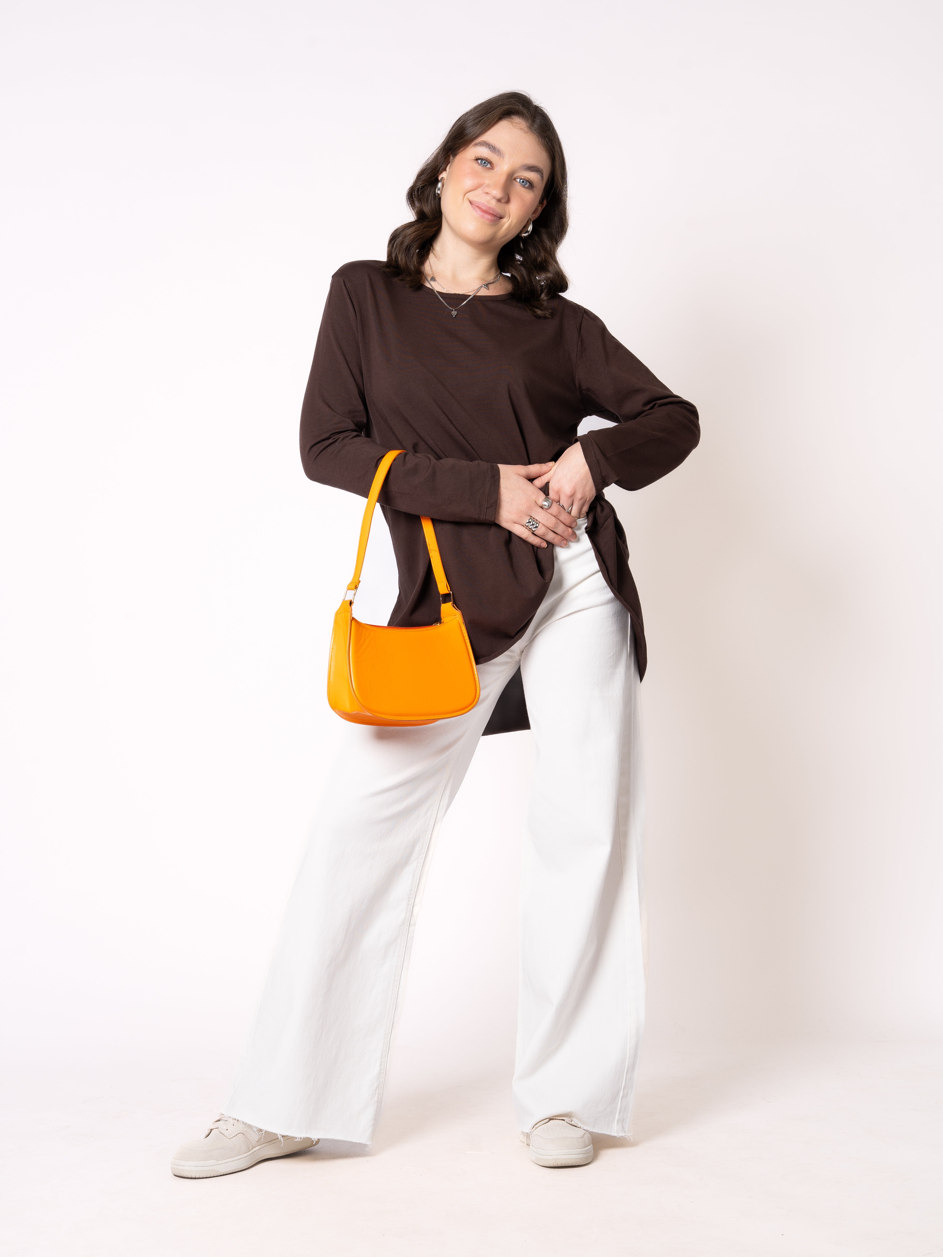 Longshirt Alina langarm - Dunkelbraun